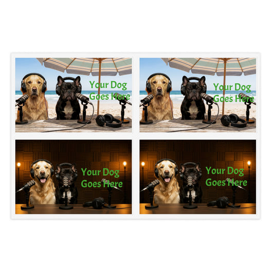 Goldie & Frenchie — 4 Sheets of 4 Custom Stickers (16 total) featuring your Pet!