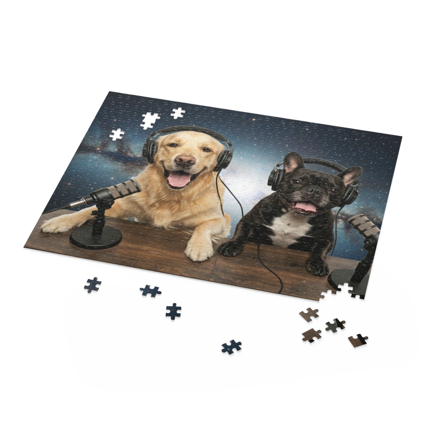 Goldie & Frenchie Broadcasting from Space Puzzle — 120/252/500-Piece Jigsaw