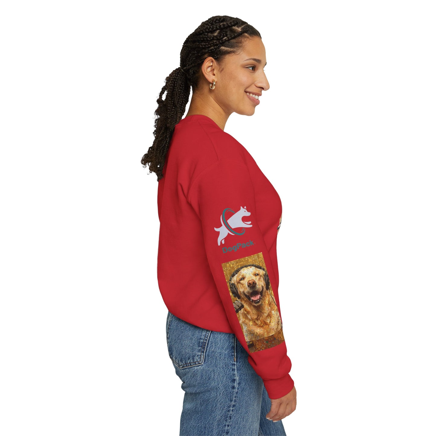 Goldie & Frenchie Chatting Crewneck with Klimt style G&F sleeves