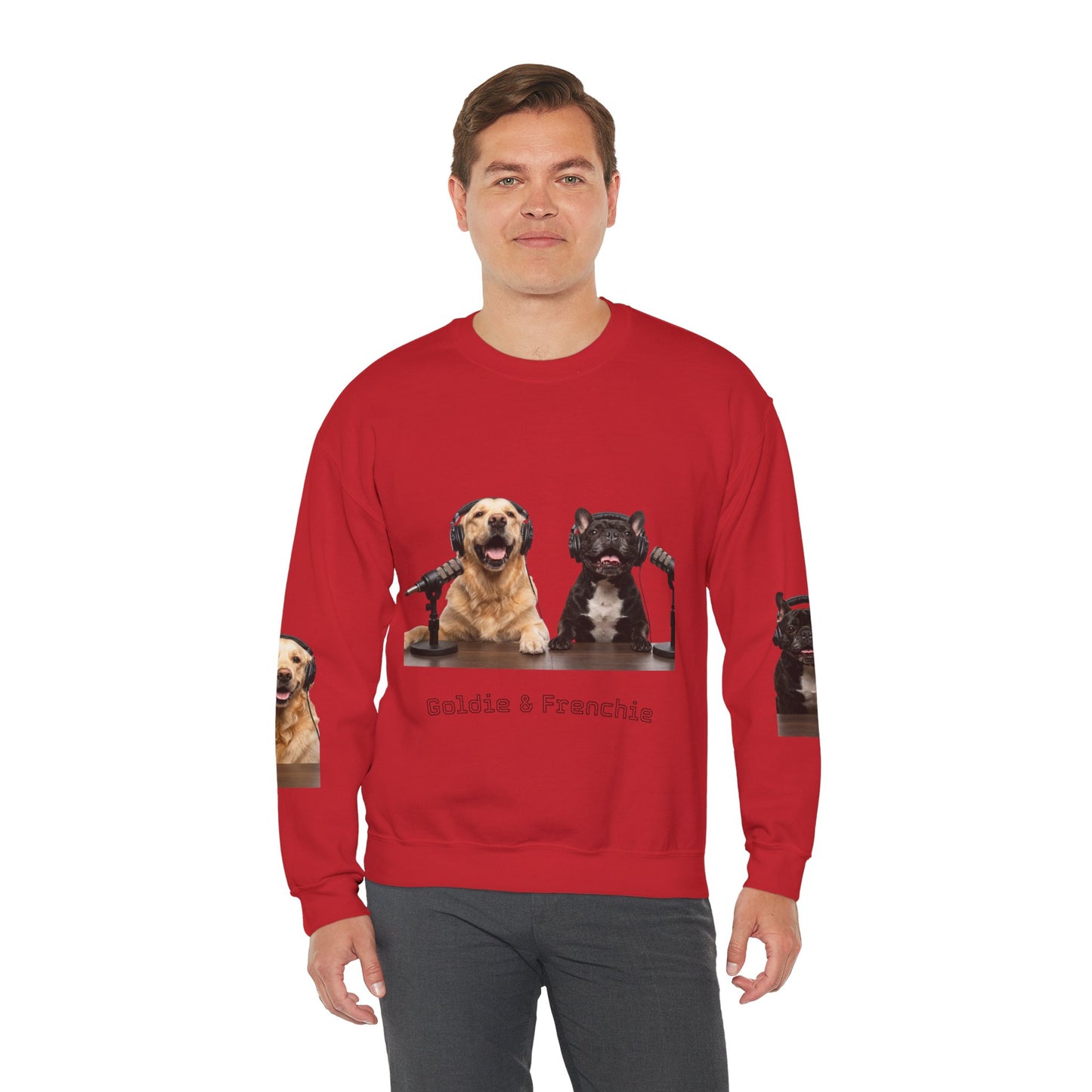Goldie & Frenchie Smiling Crewneck with G&F sleeves
