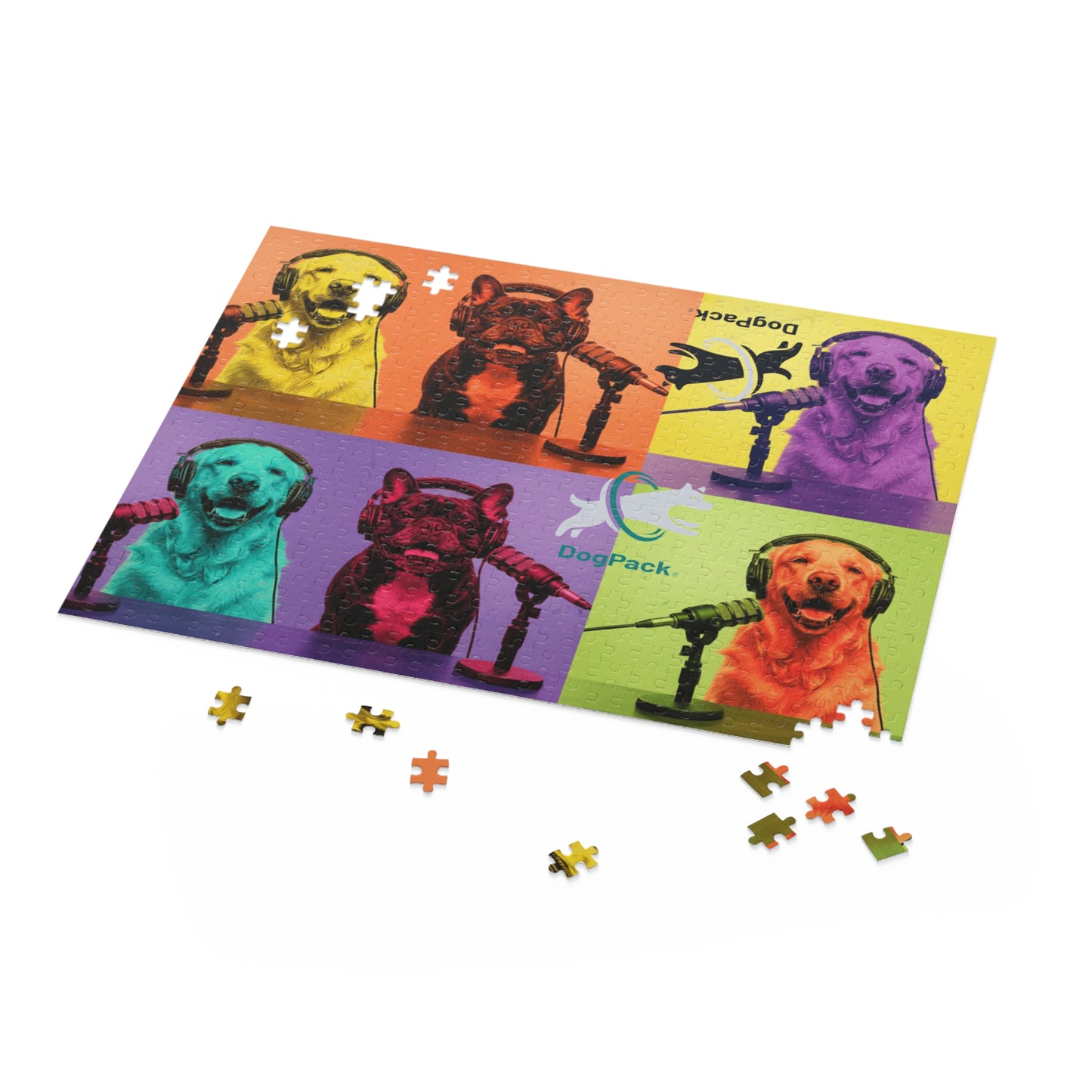 *LIMITED to 10 pieces ever sold* Goldie & Frenchie Warhol Inspired Pop Art Puzzle — 120/252/500 Pieces Jigsaw Puzzle