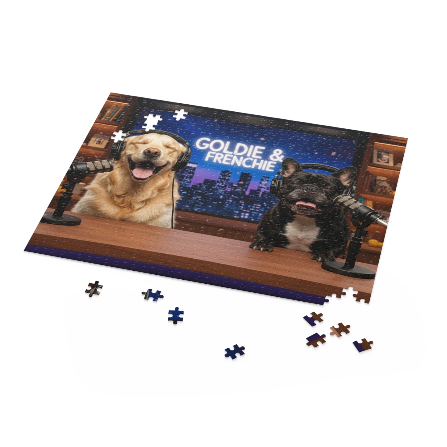 Goldie & Frenchie Talk Show LOL Laughing out Loud Studio Puzzle - Dog Talk Jigsaw (120/252/500 pcs)