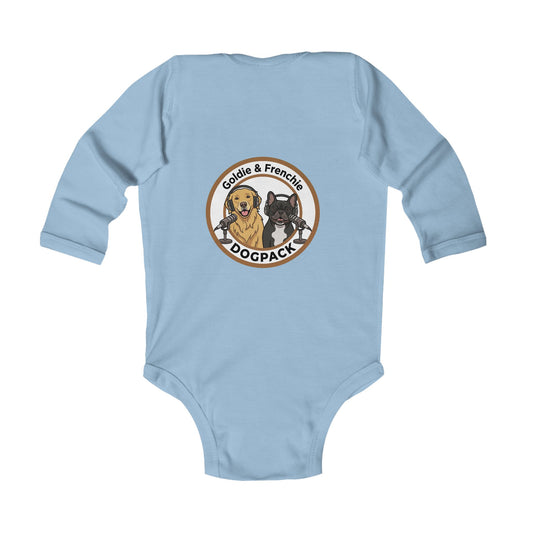 Baby to Toddler Bodysuit “Paw Heart Pattern” with Goldie & Frenchie Back Print