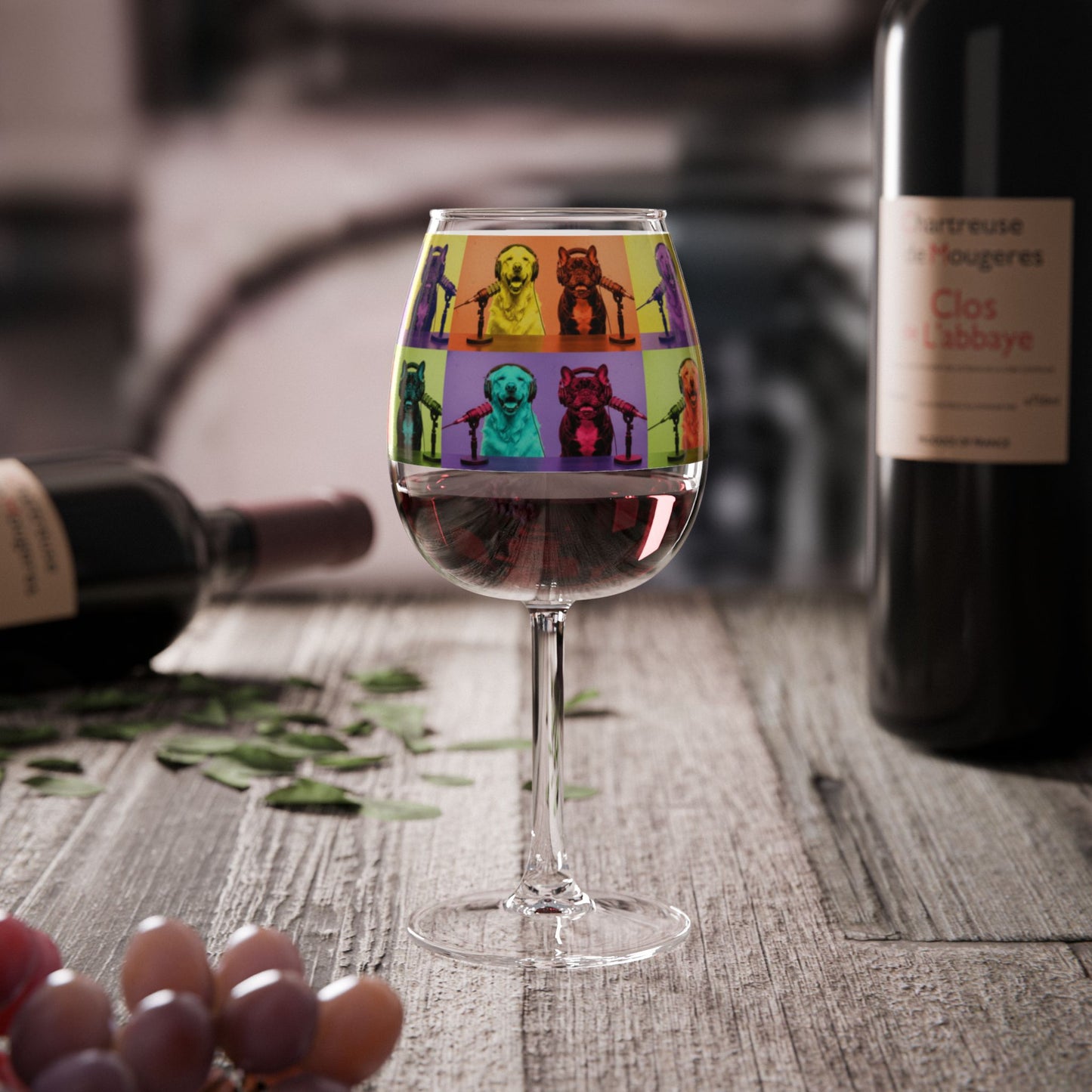 Goldie & Frenchie Warhol Inspired 12oz (350ml) Wine Glass