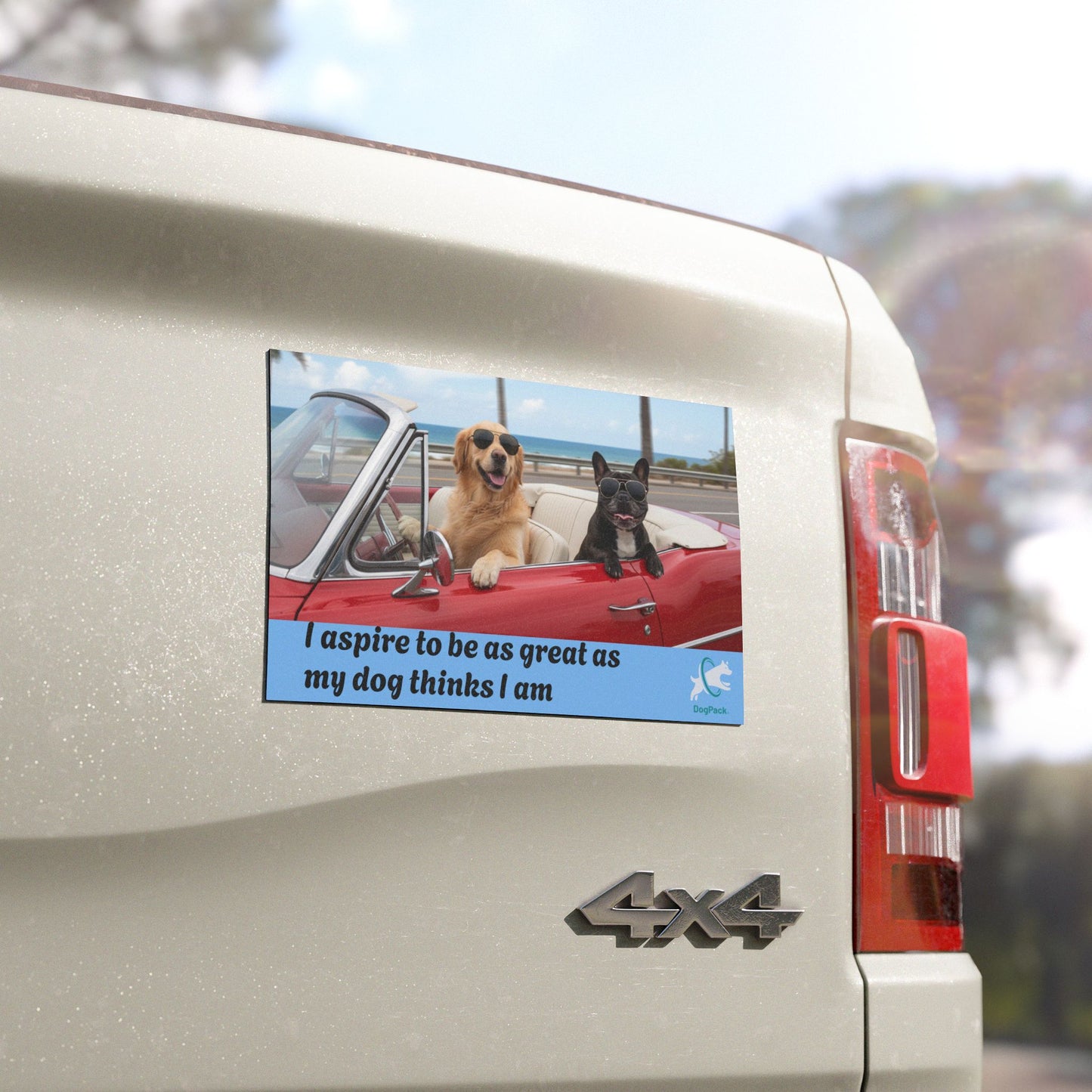 Goldie & Frenchie Car Magnet - "I aspire to be as great as my dog thinks I am"