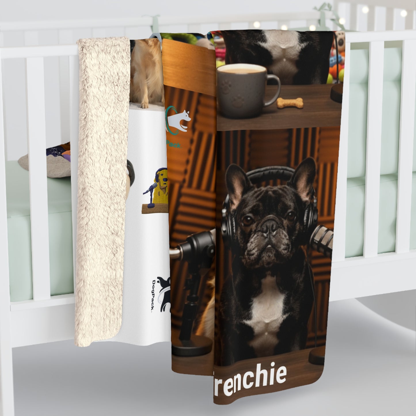 Goldie & Frenchie Sherpa Blanket — Special Edition Multithemed collage