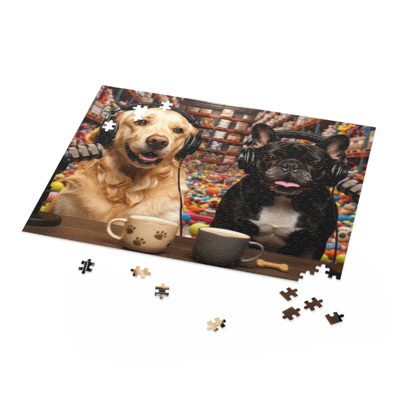 Goldie & Frenchie Podcast in the Warehouse Puzzle — 120/252/500-Piece Jigsaw
