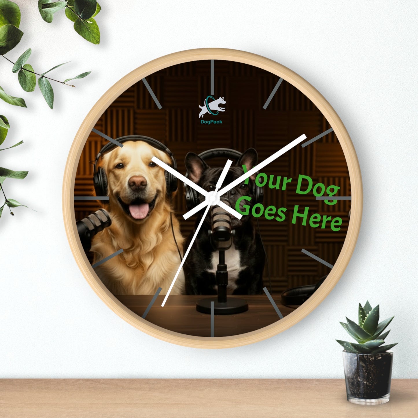 Goldie & Frenchie Custom Studio Wall Clock with your dog