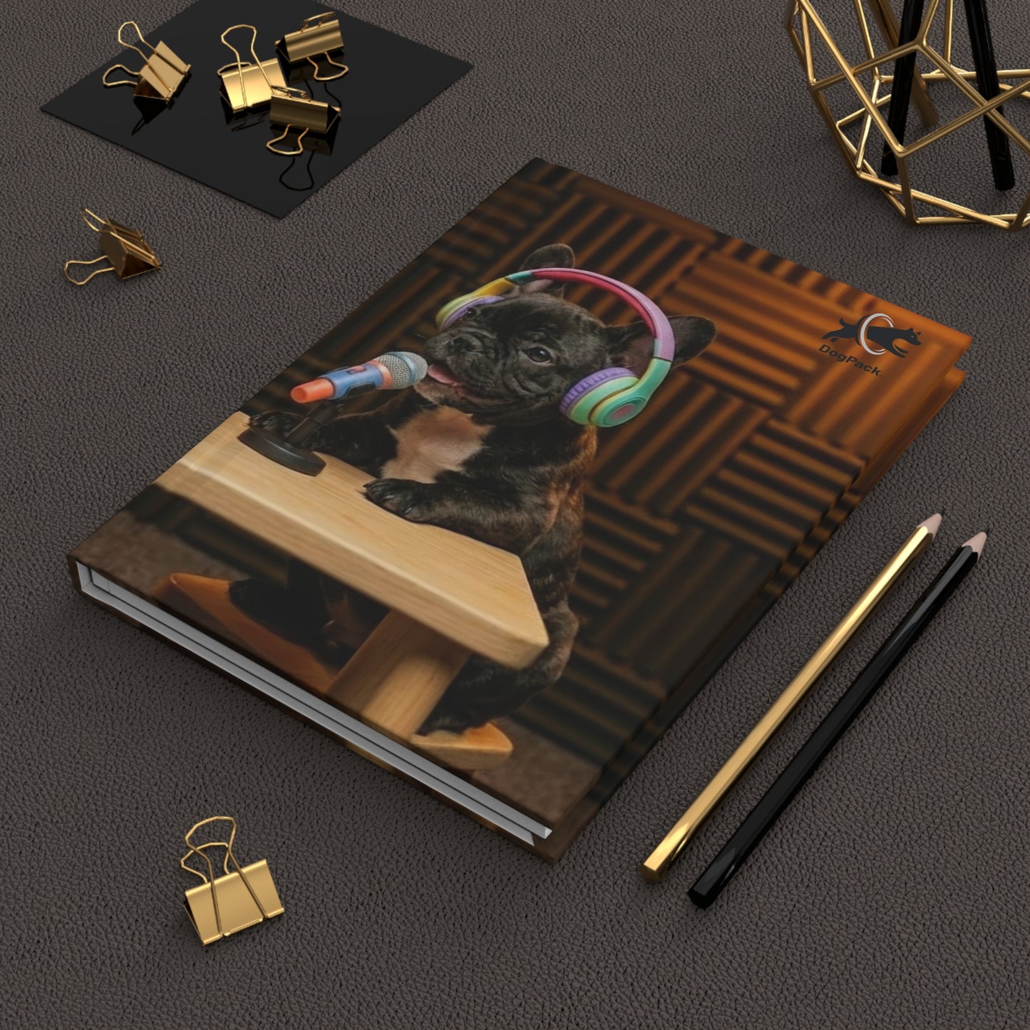 Baby Goldie & Frenchie Puppies In The Studio, Perforated, Lined, Notebook