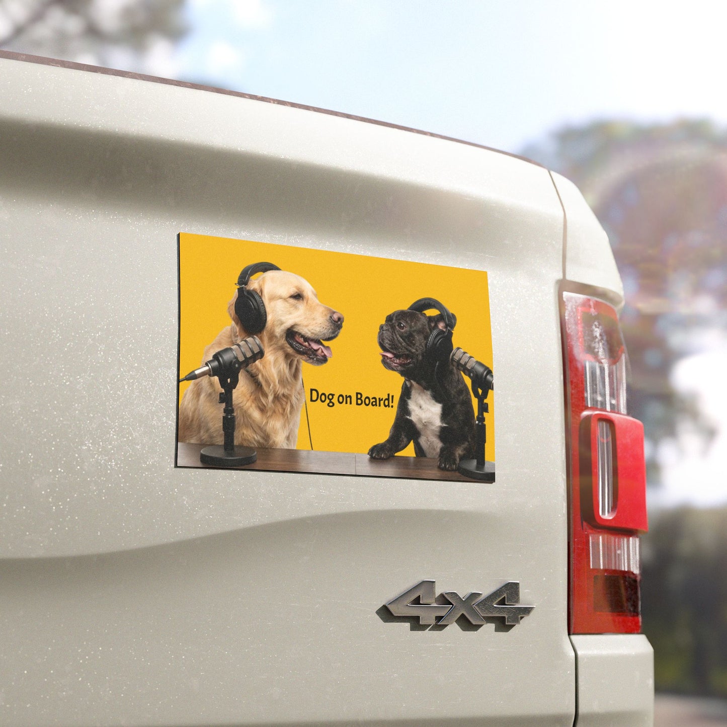 Goldie & Frenchie Car Magnet — "Dog on Board!"