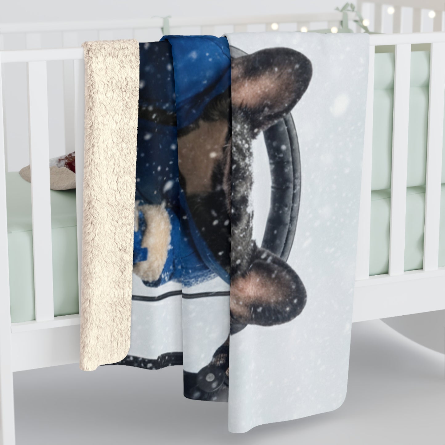 Goldie & Frenchie Sherpa Blanket — Cozy Winter Design to Keep You Warm!