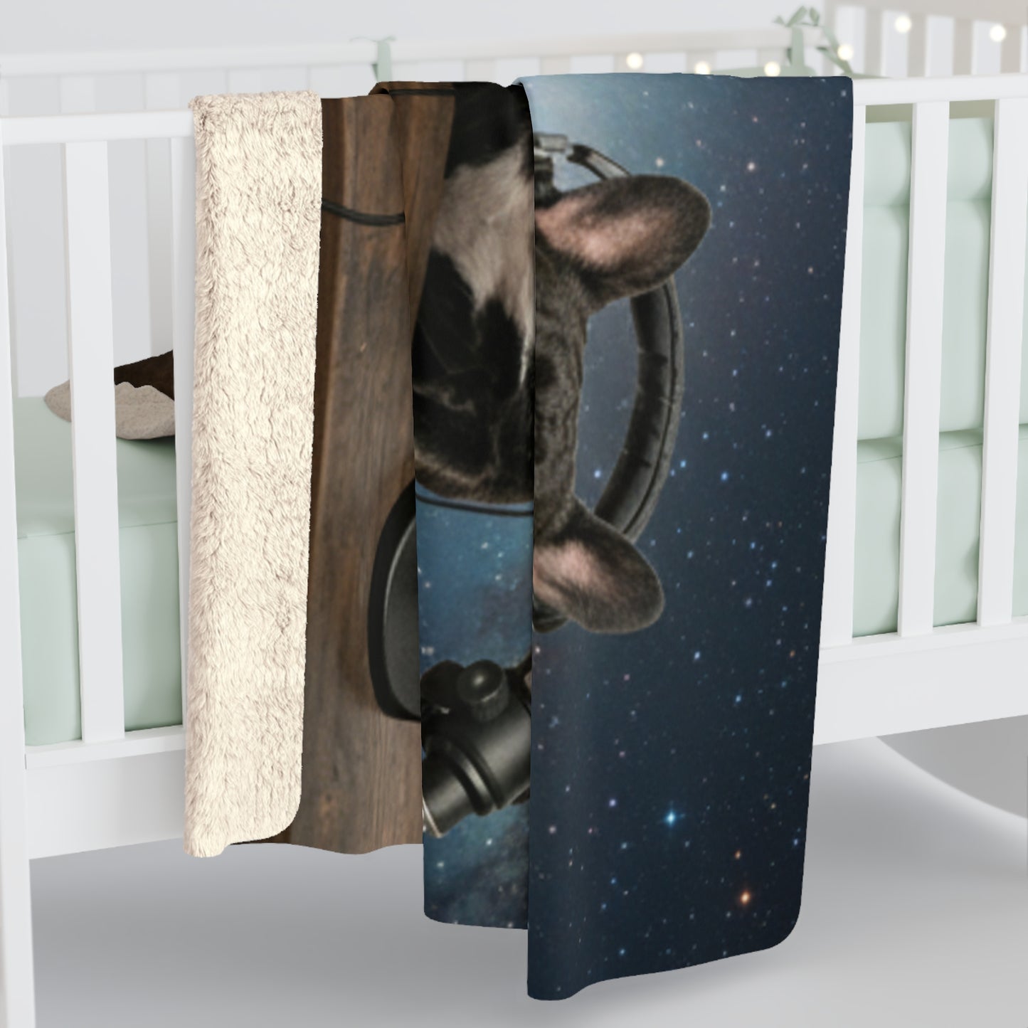 Goldie & Frenchie Sherpa Fleece Blanket — Broadcasting from Space