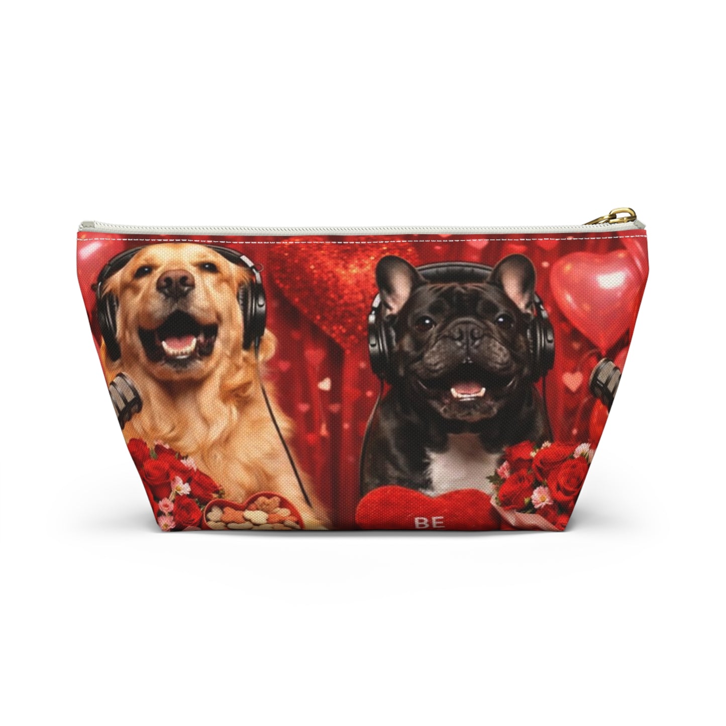 Goldie & Frenchie Valentines Day Inspired Red Accessory Pouch