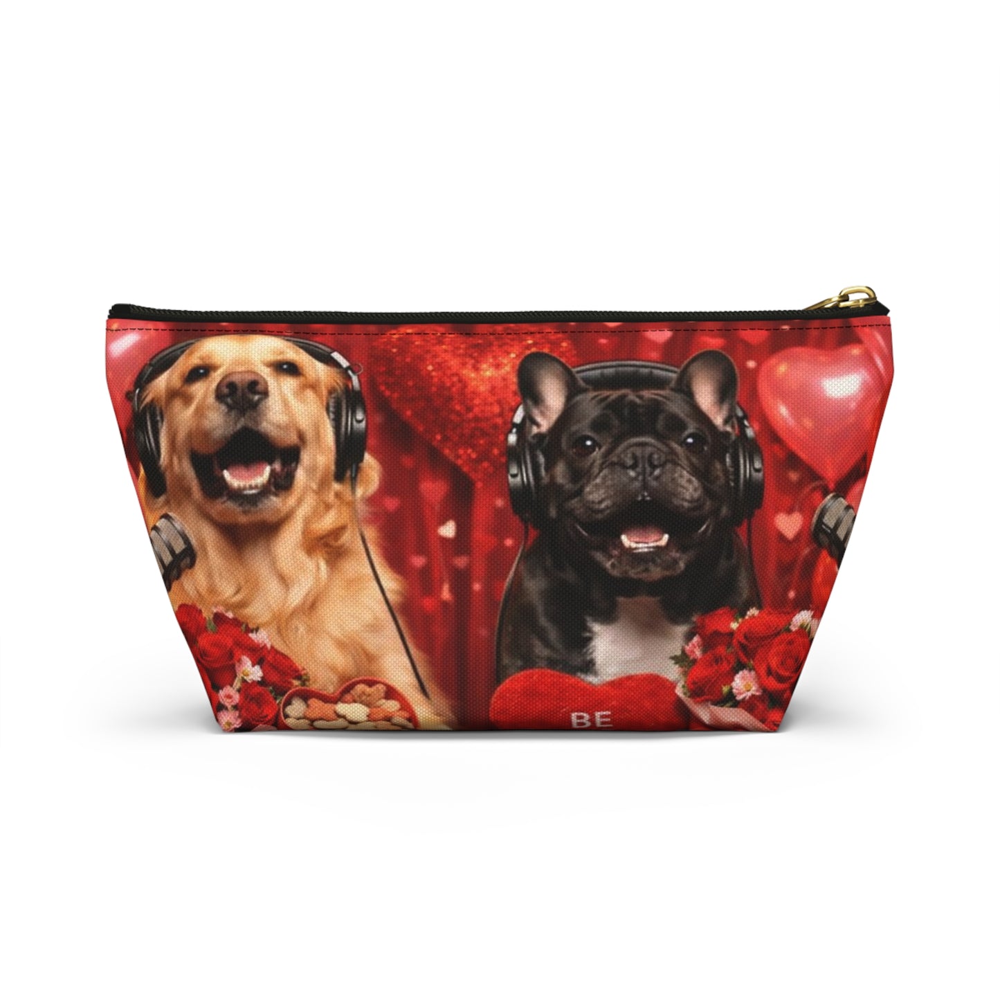 Goldie & Frenchie Valentines Day Inspired Red Accessory Pouch