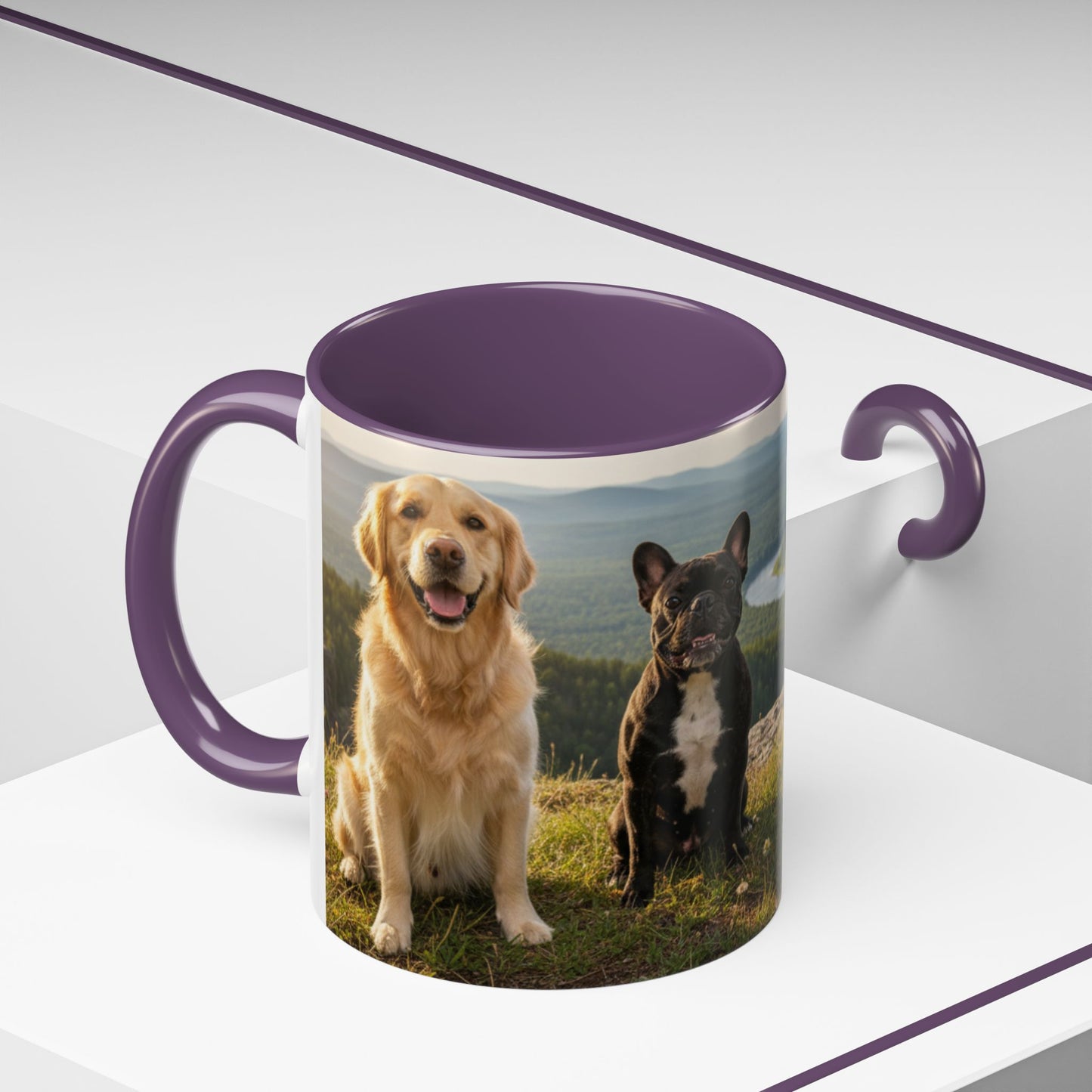 Goldie & Frenchie Take the Day Off Accent Coffee Mug – Out on a Hike (11/15oz)