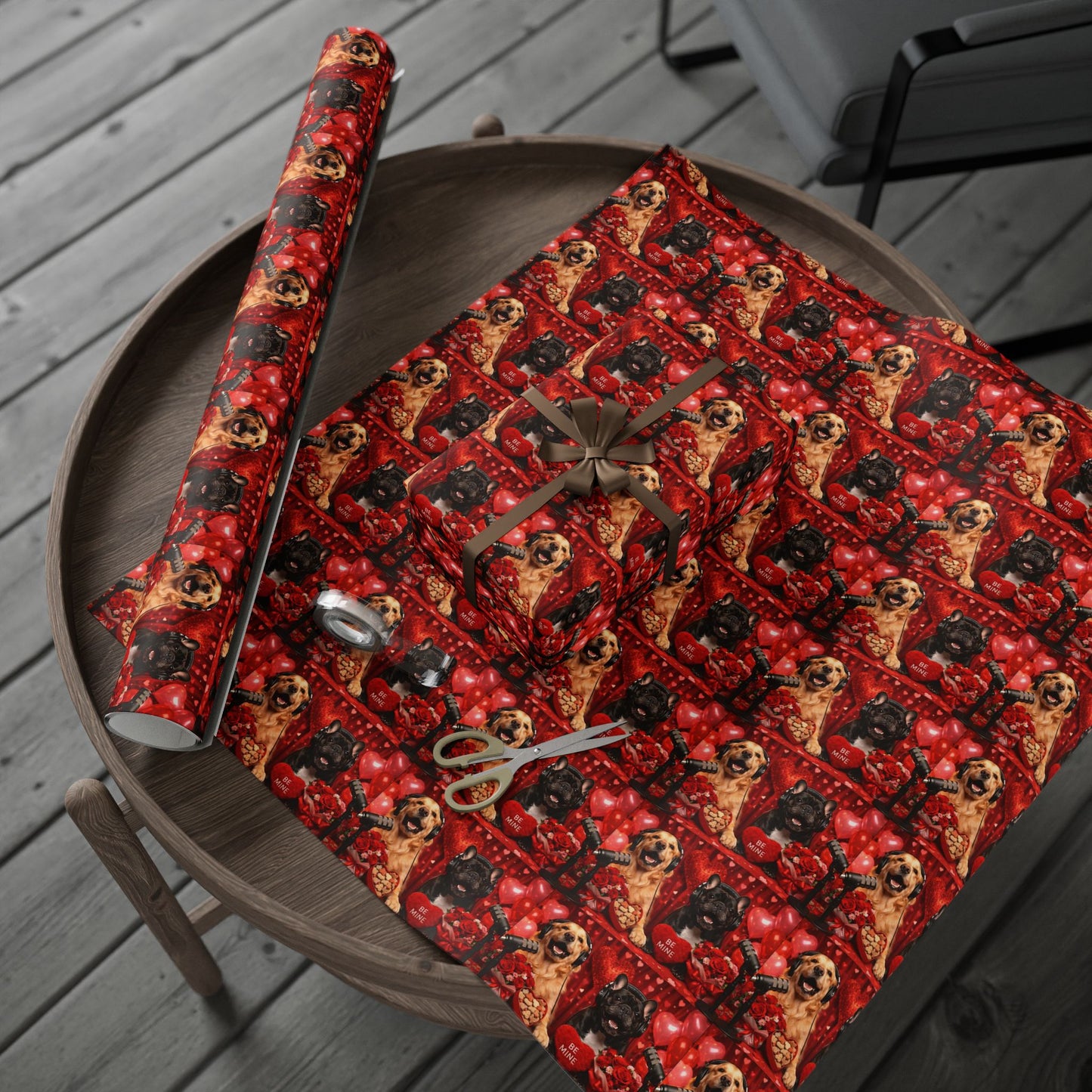 Goldie & Frenchie 'Be My Valentine' Wrapping Paper Roll — Dog Podcast Inspired Gift Wrap