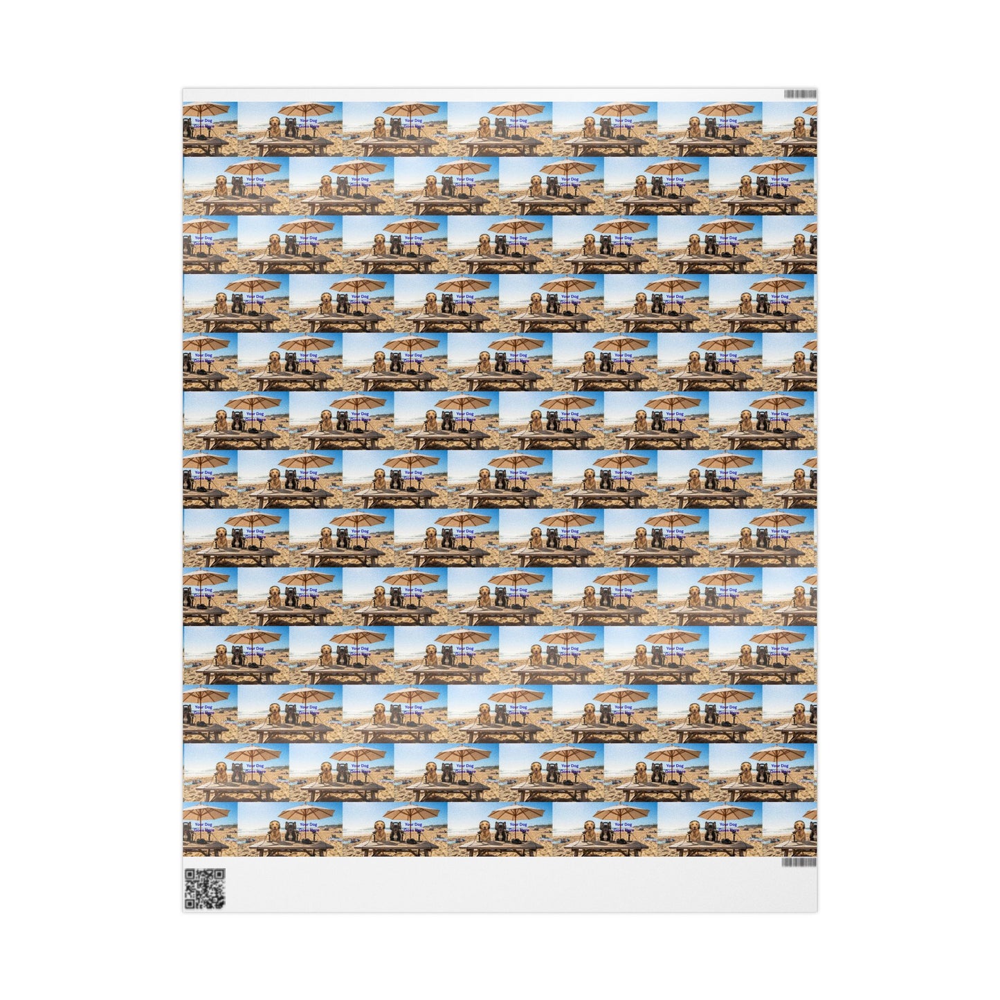 Goldie & Frenchie 'On The Beach with Your Dog' Custom Wrapping Paper Roll — Podcast Inspired Gift Wrap