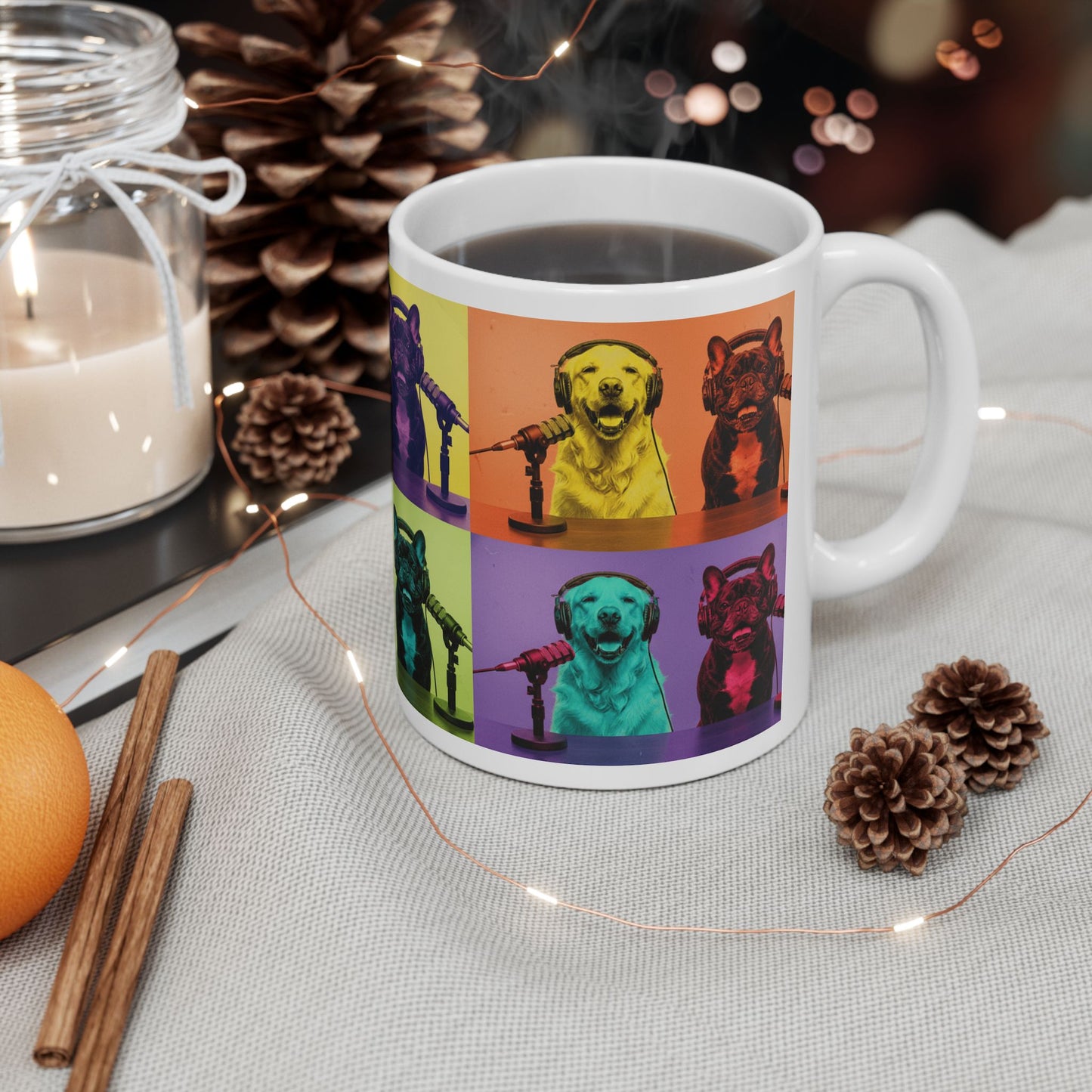 Goldie & Frenchie Warhol Inspired Pop Art Mug - (11oz & 15 oz)