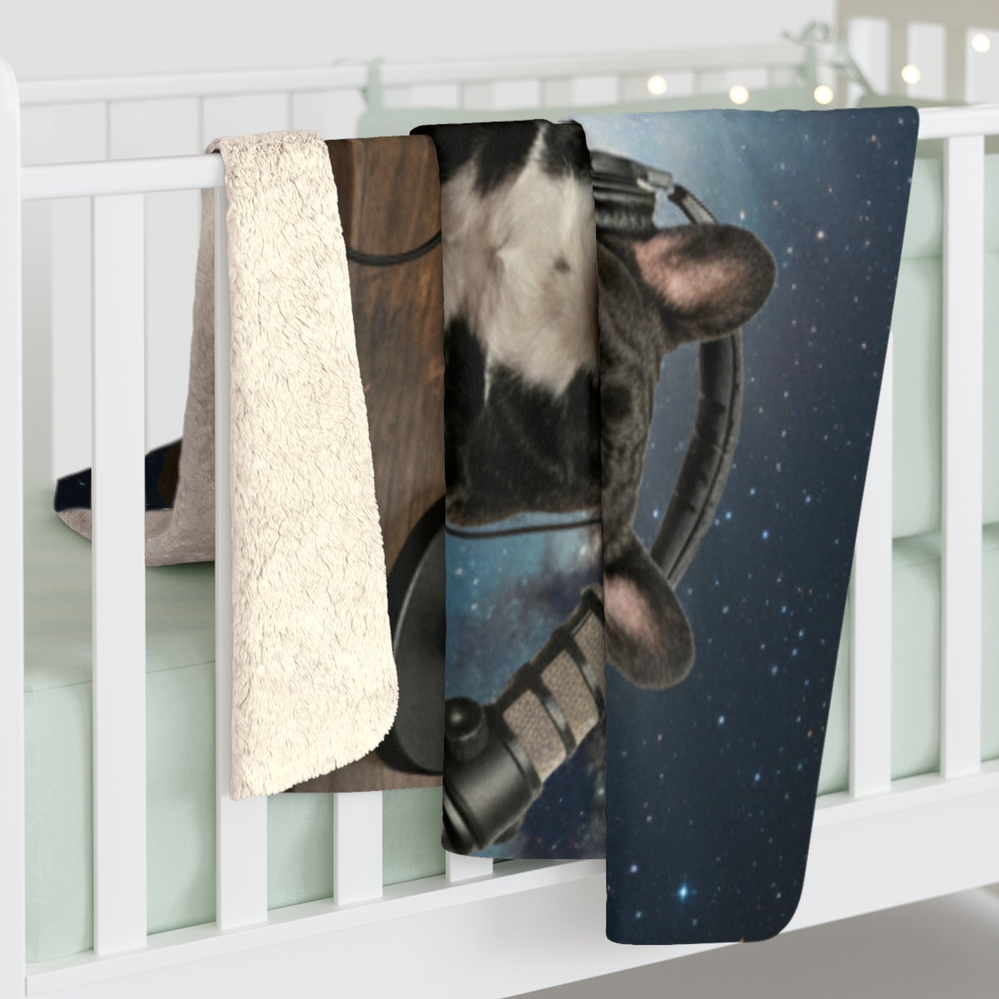 Goldie & Frenchie Sherpa Fleece Blanket — Broadcasting from Space