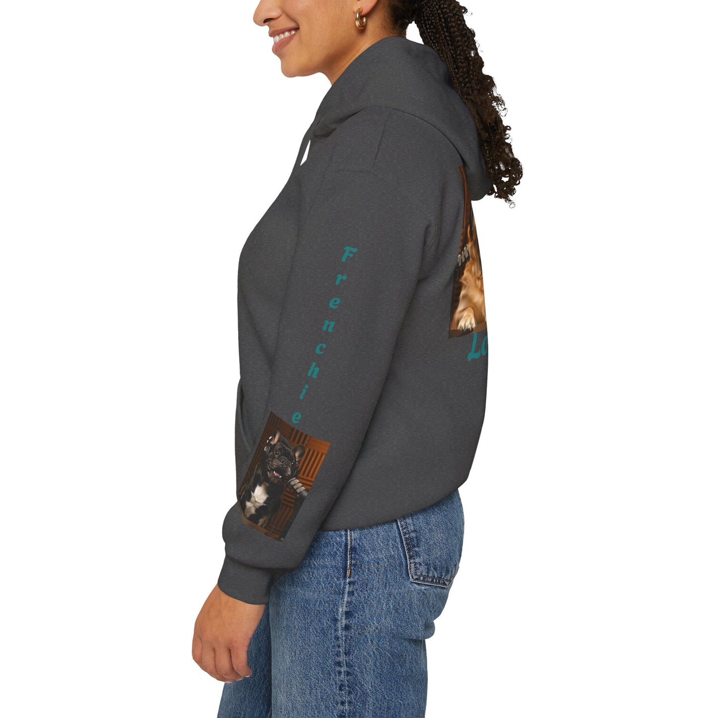 Goldie & Frenchie Hoodie — "Love G&F" Back and Front