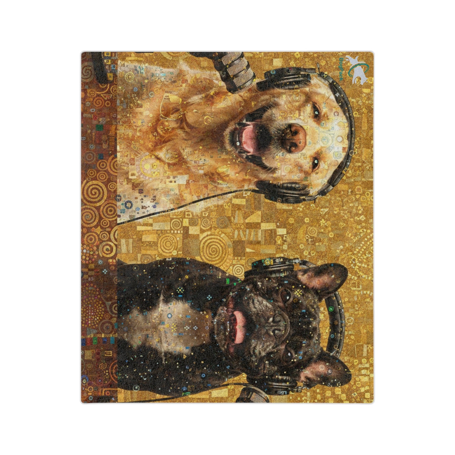 Goldie & Frenchie Klimt Style Velveteen Microfiber Blanket