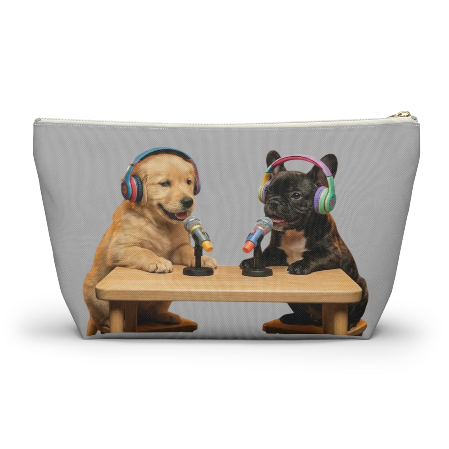 Goldie & Frenchie Playful Puppies and Serious Adults Accessory Pouch