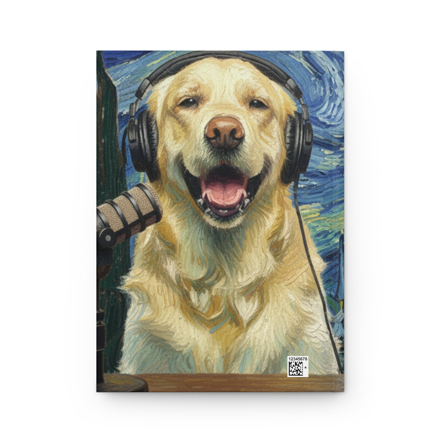 Goldie & Frenchie 'Starry Night' Hard-Cover, Perforated, Lined, Notebook