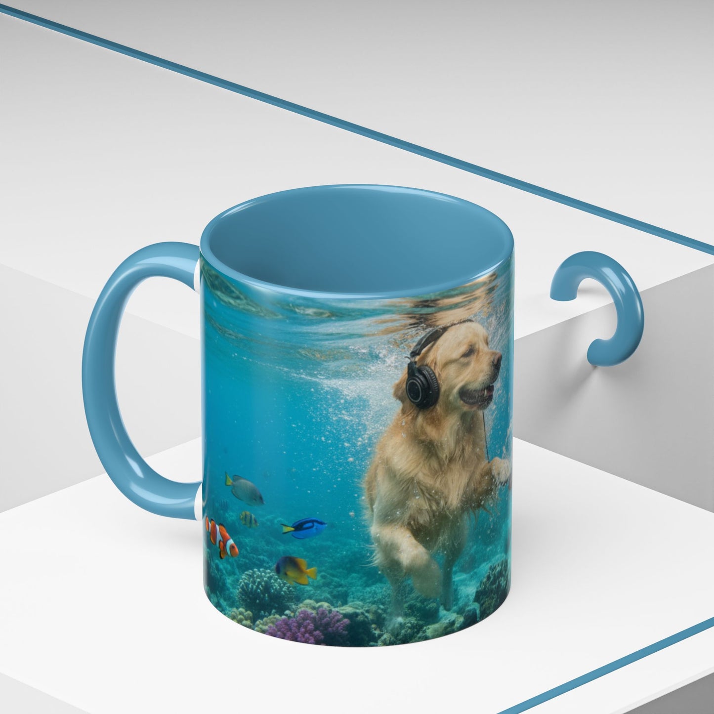 Goldie & Frenchie 'Let's go Deep' Accent Coffee Mug – Choose your Color Interior (11/15oz)