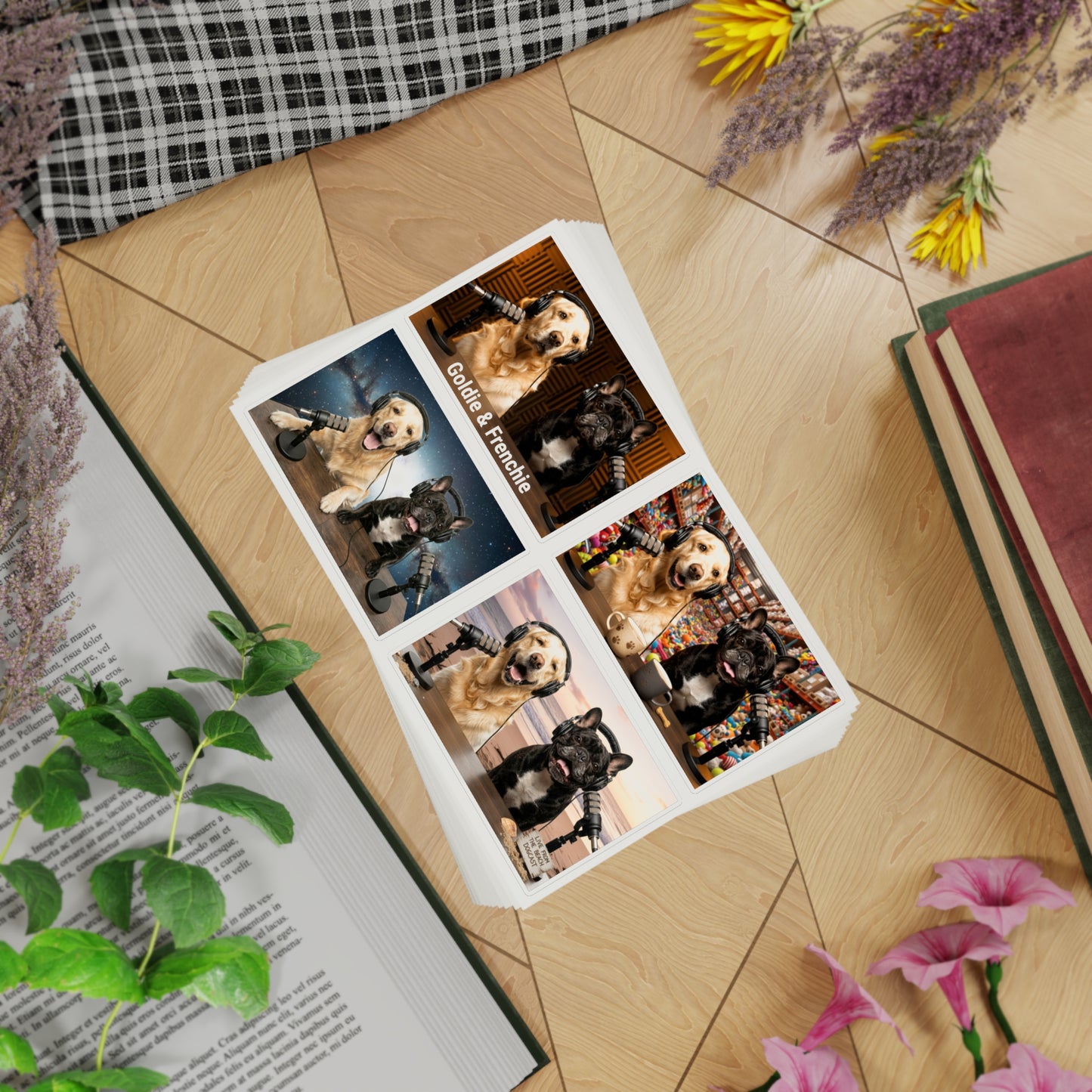 Goldie & Frenchie Sticker Sheet 40 Pack — 10 sheets of 4 stickers per sheet - Best Selling Designs