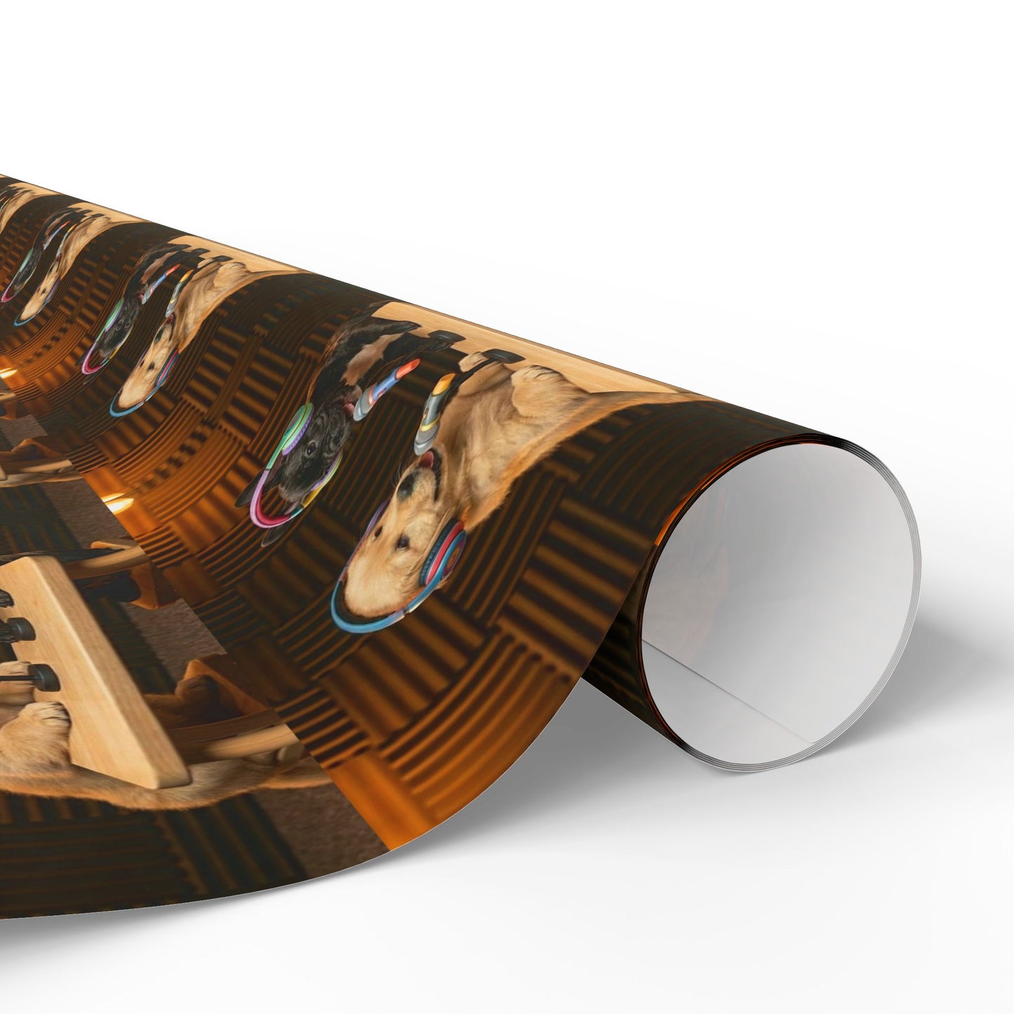 Baby Goldie & Frenchie Classic Studio Wrapping Paper Roll — Puppies on a Podcast Inspired Gift Wrap