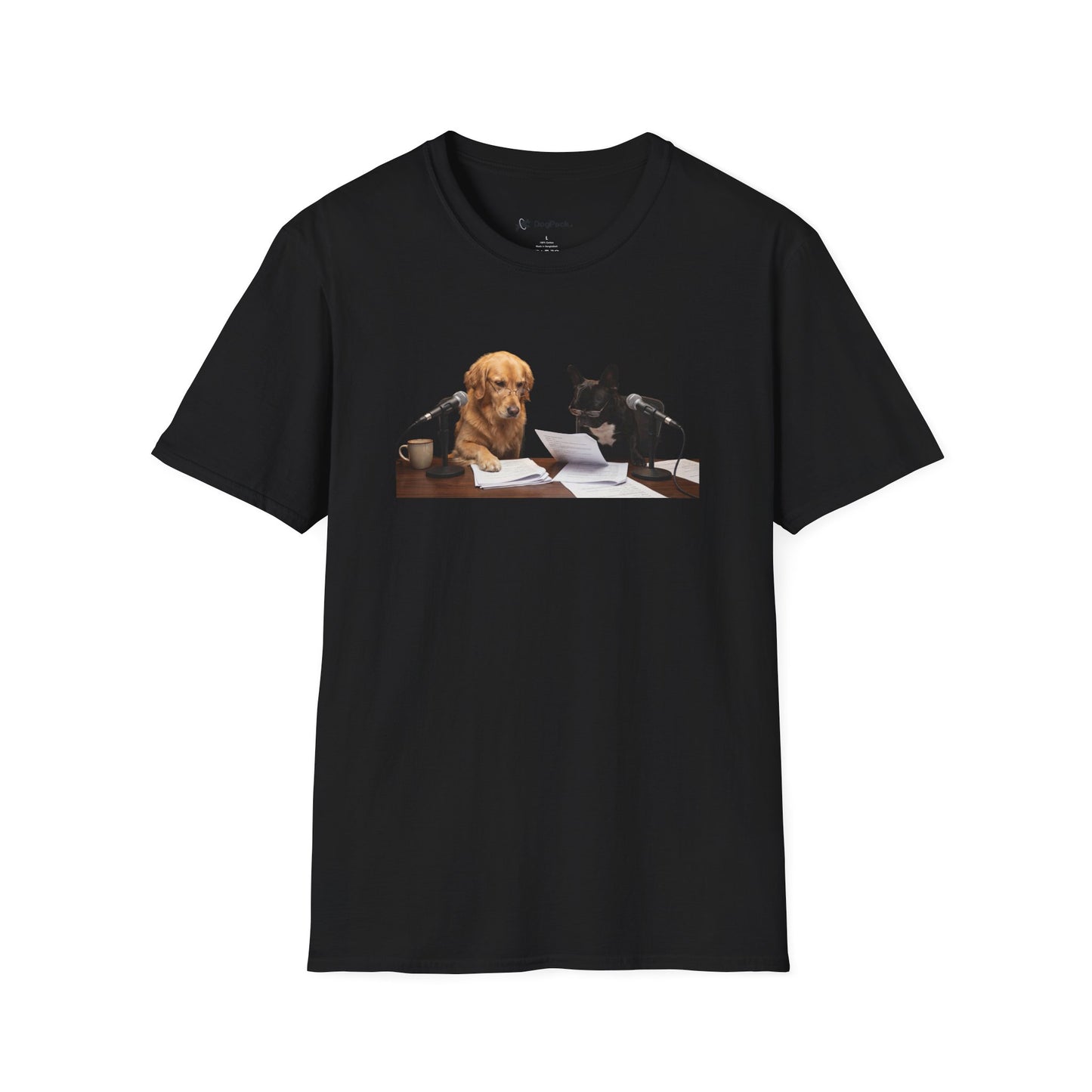 Goldie & Frenchie 'Reading over the Script' Graphic Softstyle T-Shirt - Unisex