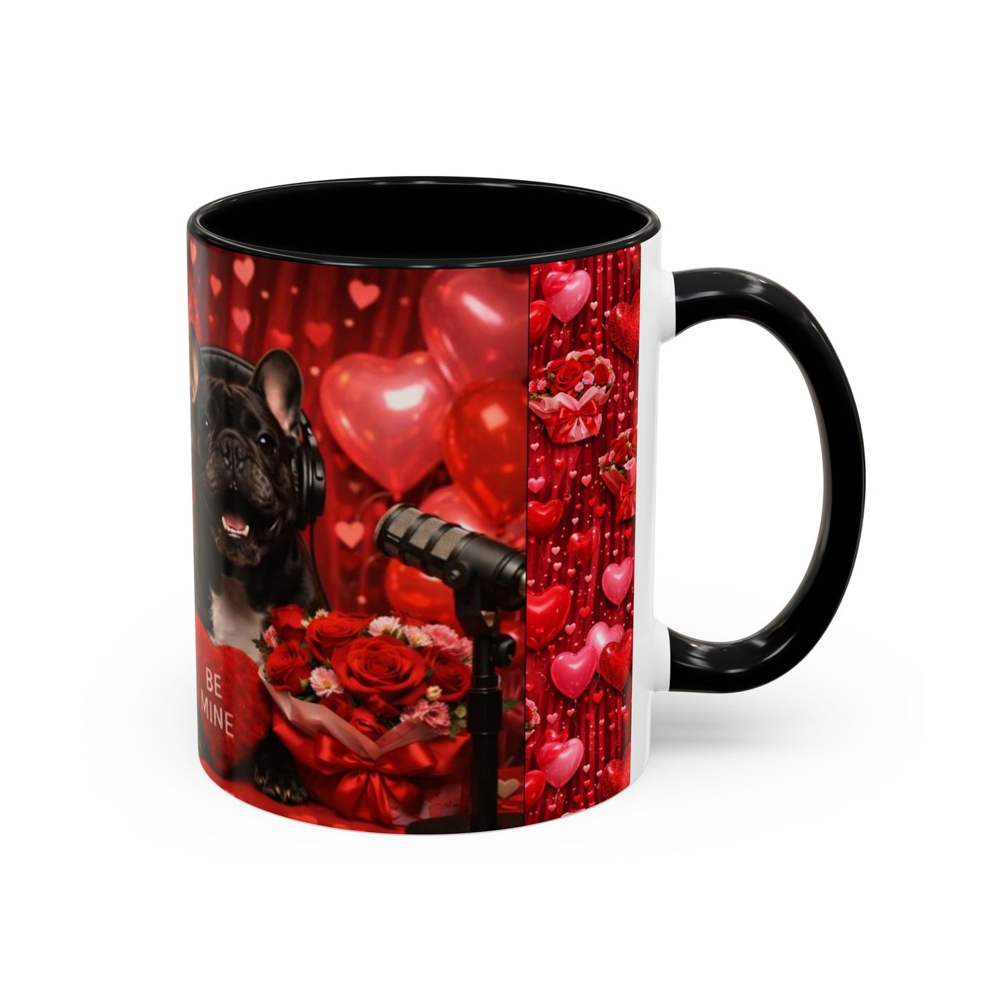 Goldie & Frenchie 'Valentines Day' Accent Coffee Mug – Choose your Color Interior (11/15oz)