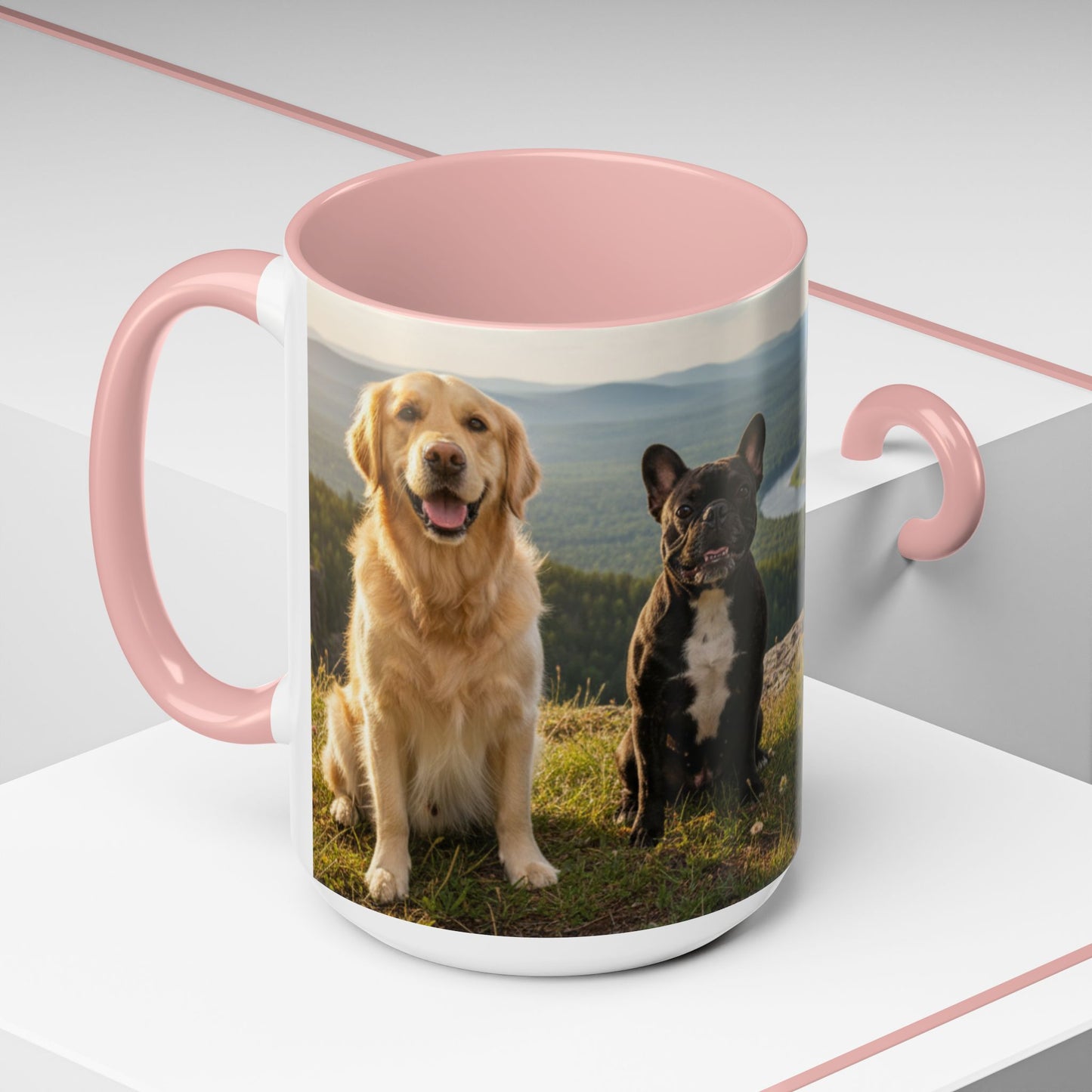 Goldie & Frenchie Take the Day Off Accent Coffee Mug – Out on a Hike (11/15oz)