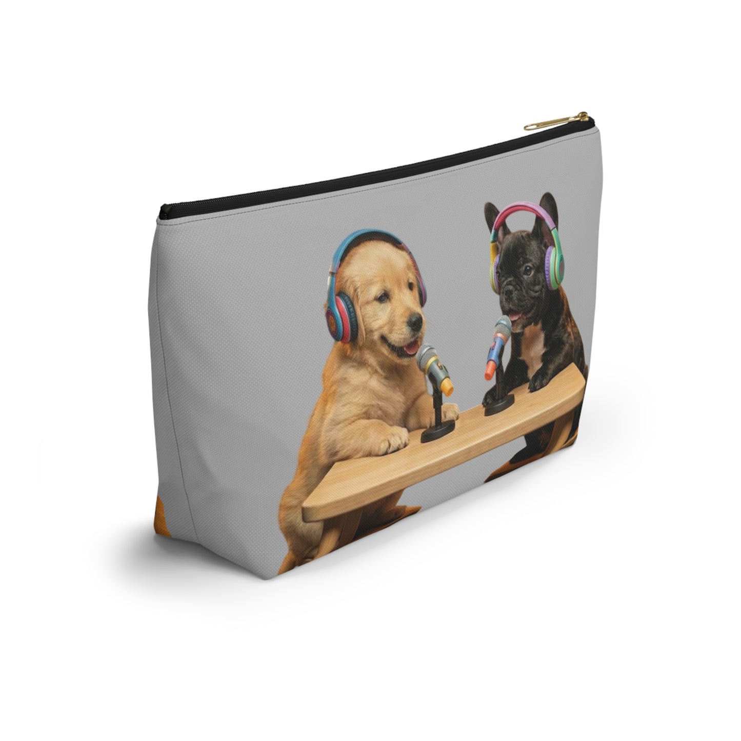 Goldie & Frenchie Playful Puppies and Serious Adults Accessory Pouch