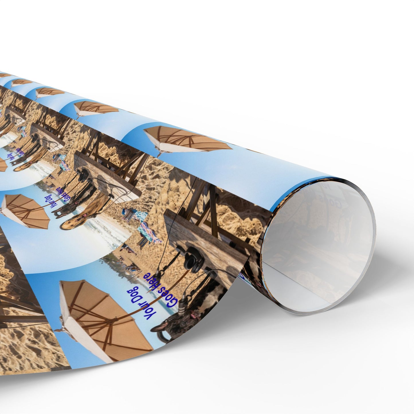 Goldie & Frenchie 'On The Beach with Your Dog' Custom Wrapping Paper Roll — Podcast Inspired Gift Wrap
