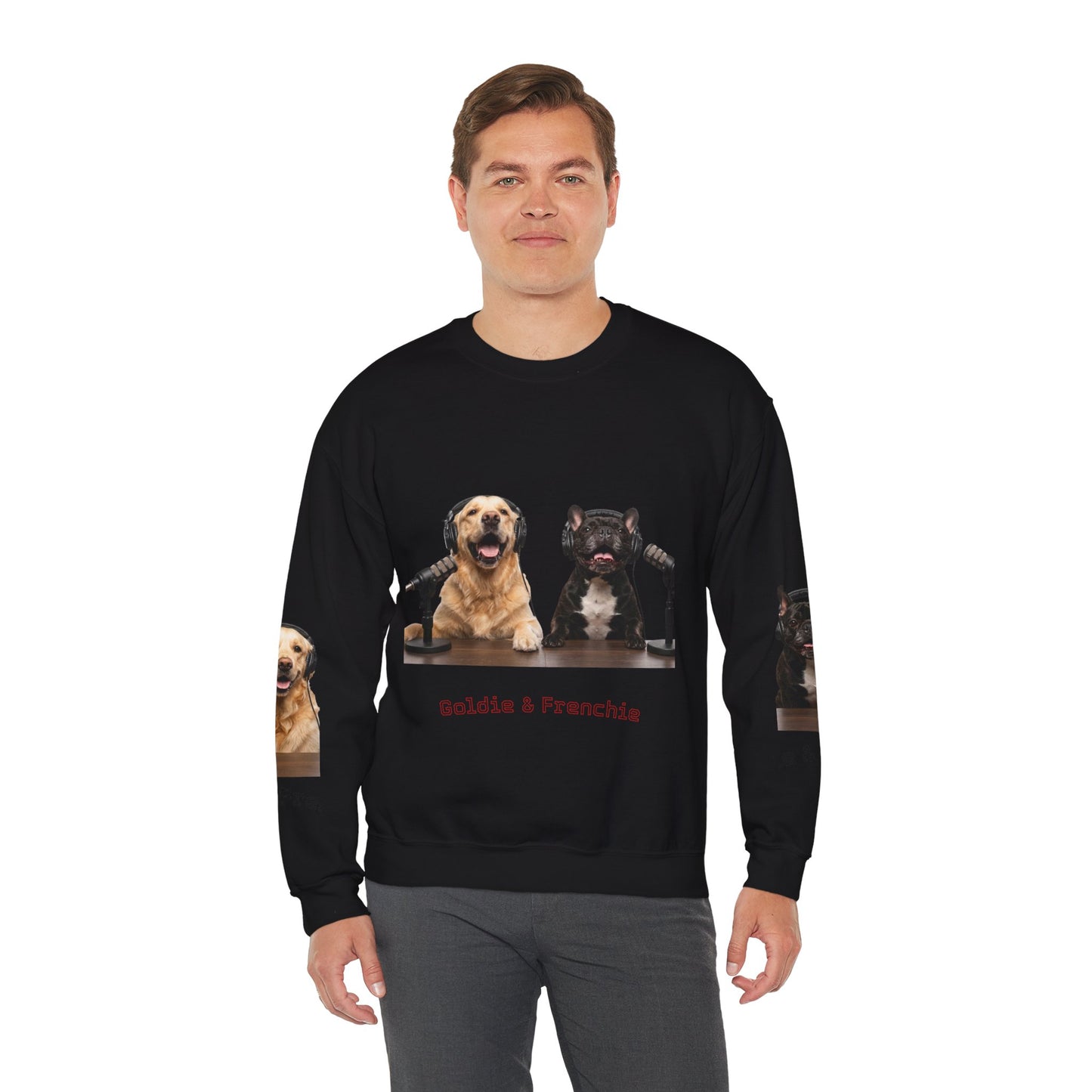 Goldie & Frenchie Smiling Crewneck with G&F sleeves
