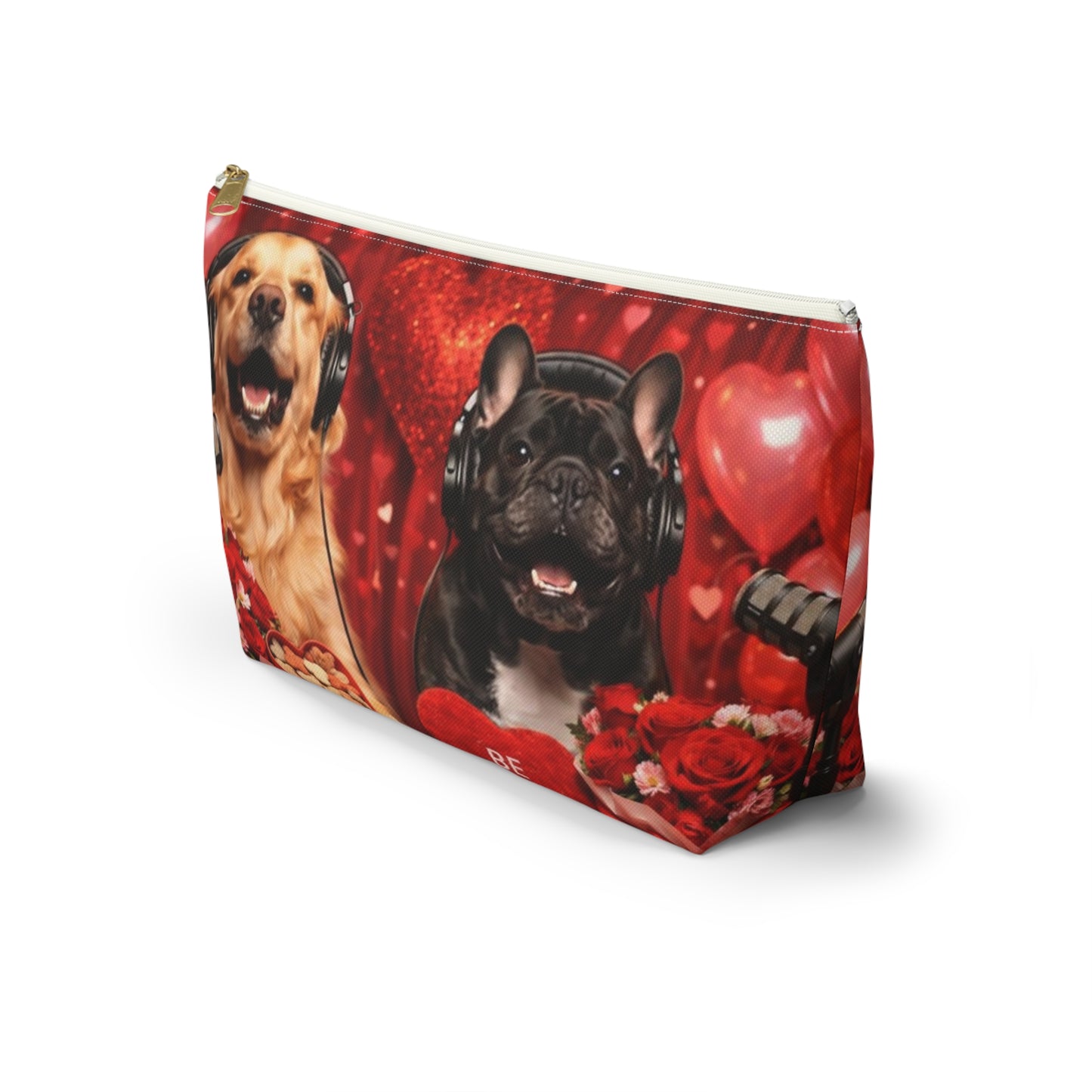 Goldie & Frenchie Valentines Day Inspired Red Accessory Pouch