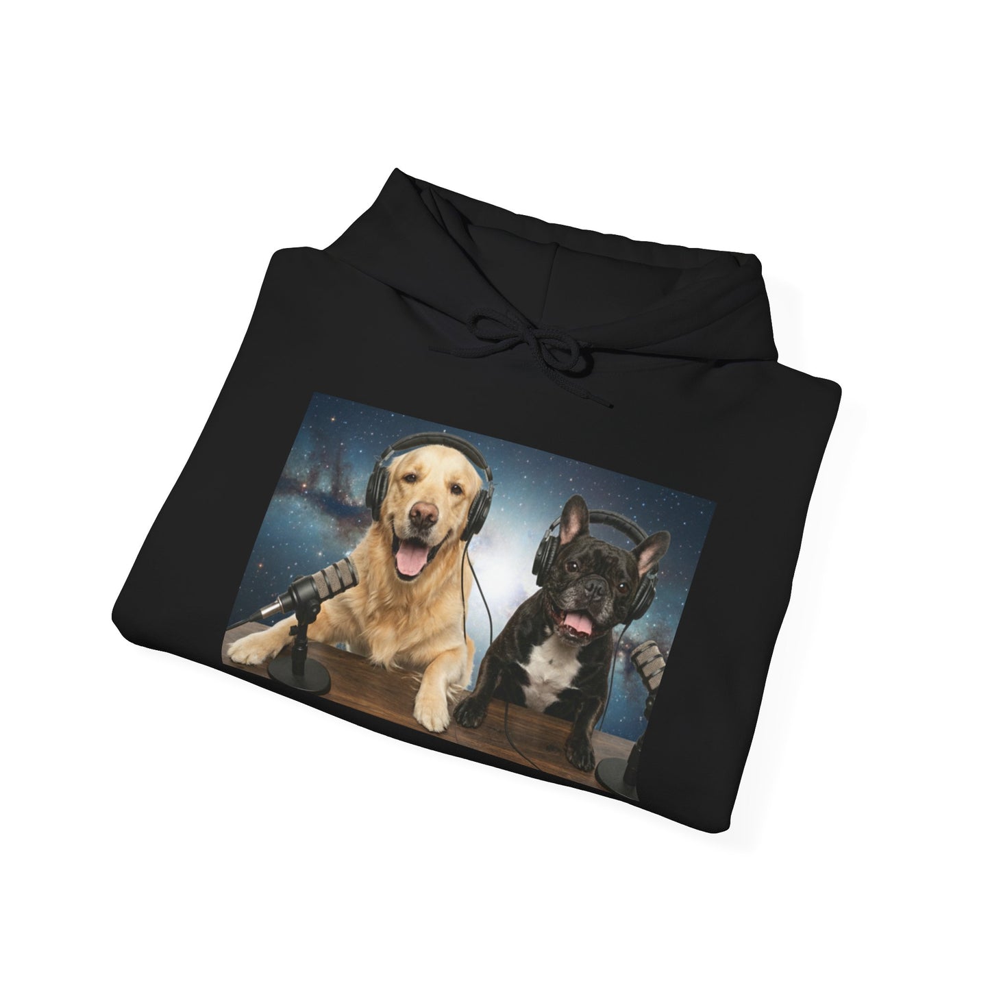 Goldie & Frenchie Cozy Hoodie Broadcasting from Space
