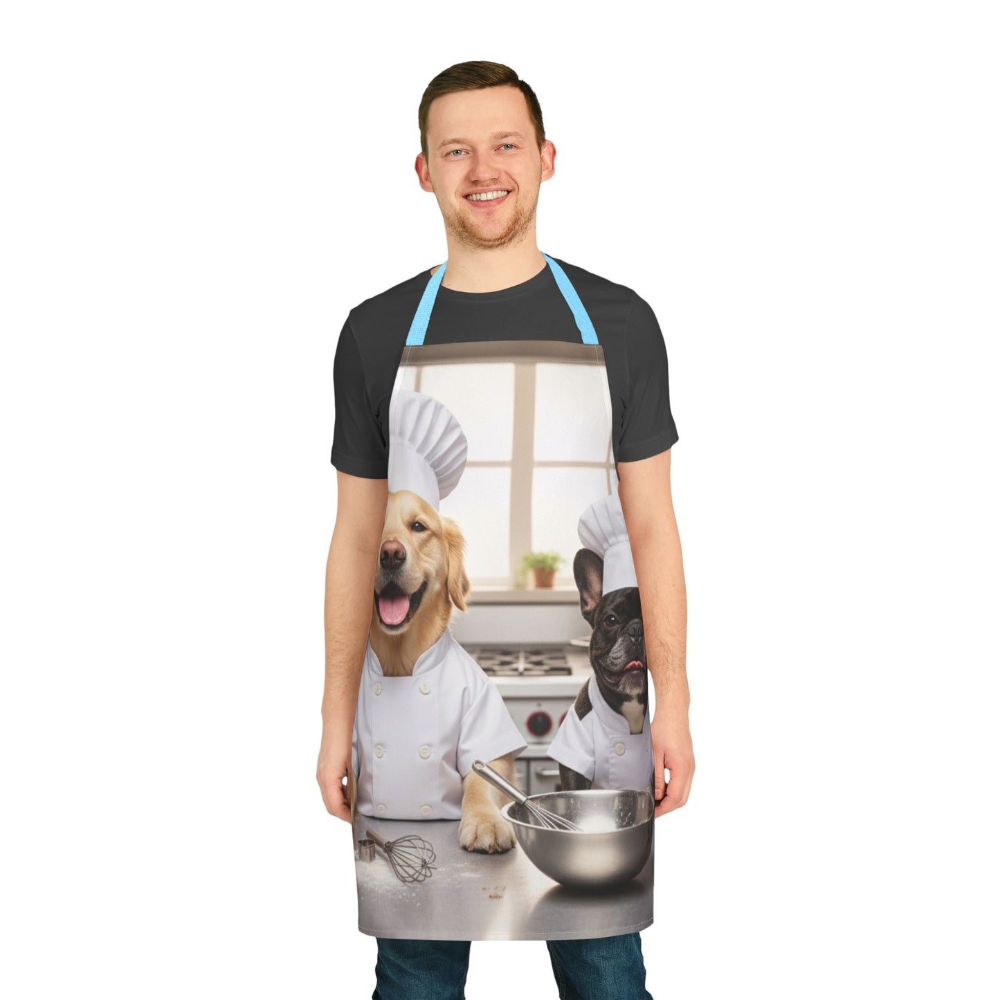 Goldie & Frenchie Chef Apron - Cute Kitchen Apron with The Dogs in Chef Hats
