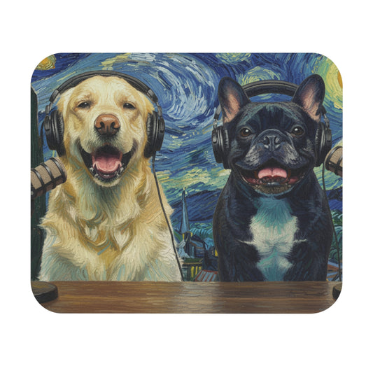 Goldie & Frenchie Starry Night Mouse Pad – Van Gogh Inspired Mousepad