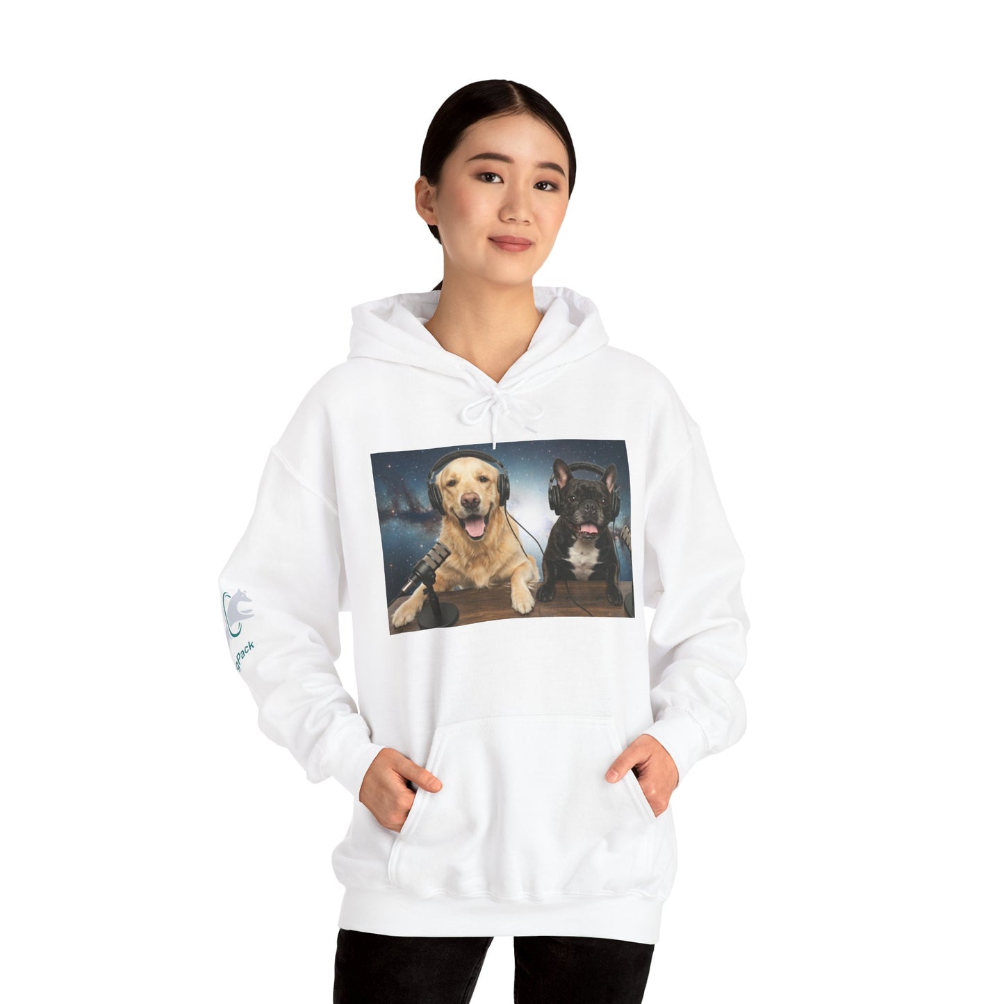 Goldie & Frenchie Cozy Hoodie Broadcasting from Space