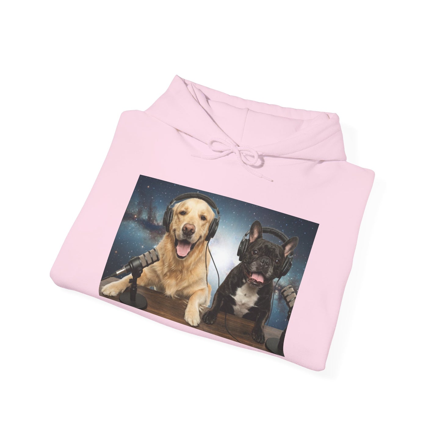 Goldie & Frenchie Cozy Hoodie Broadcasting from Space