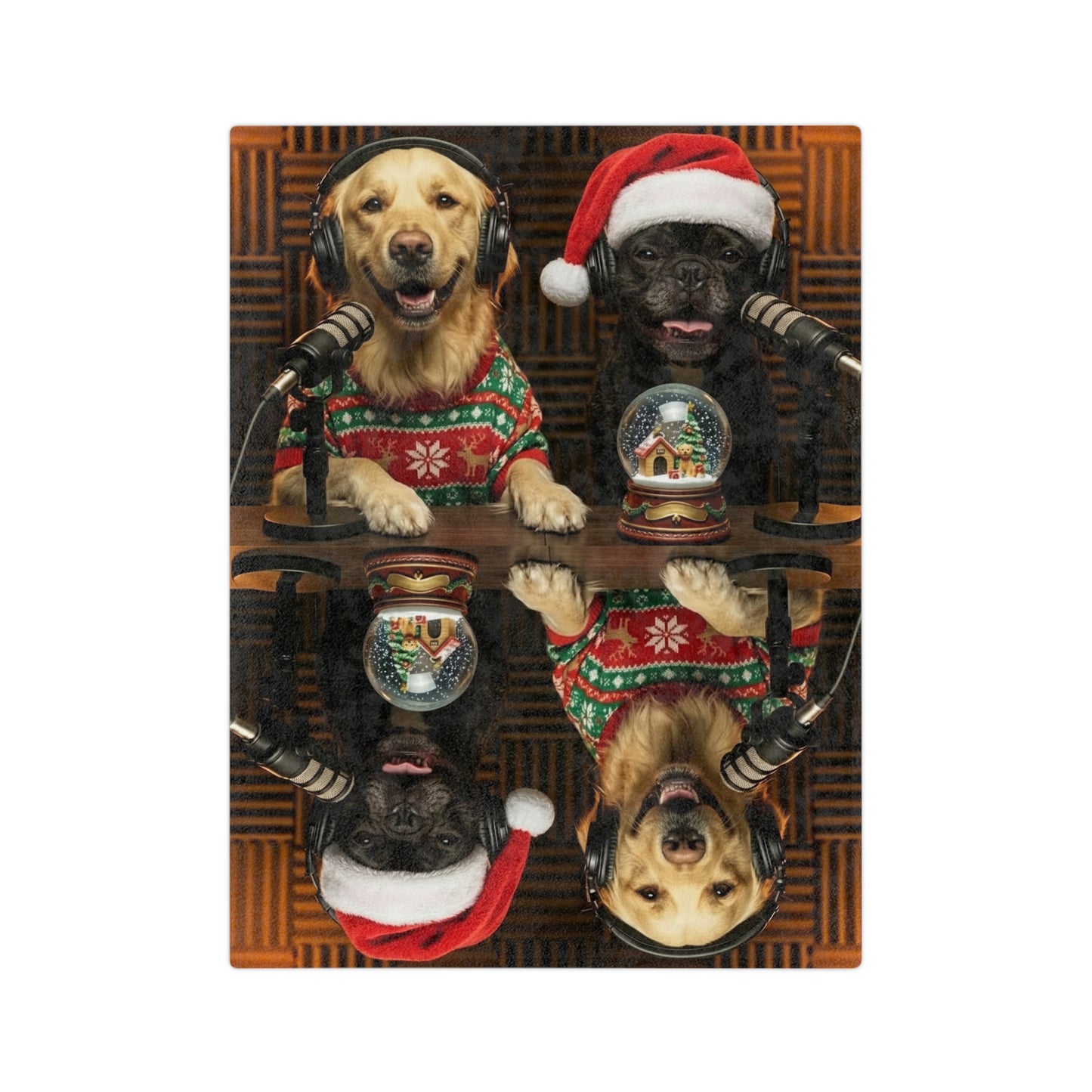 Goldie & Frenchie Velveteen Blanket – Christmas design!