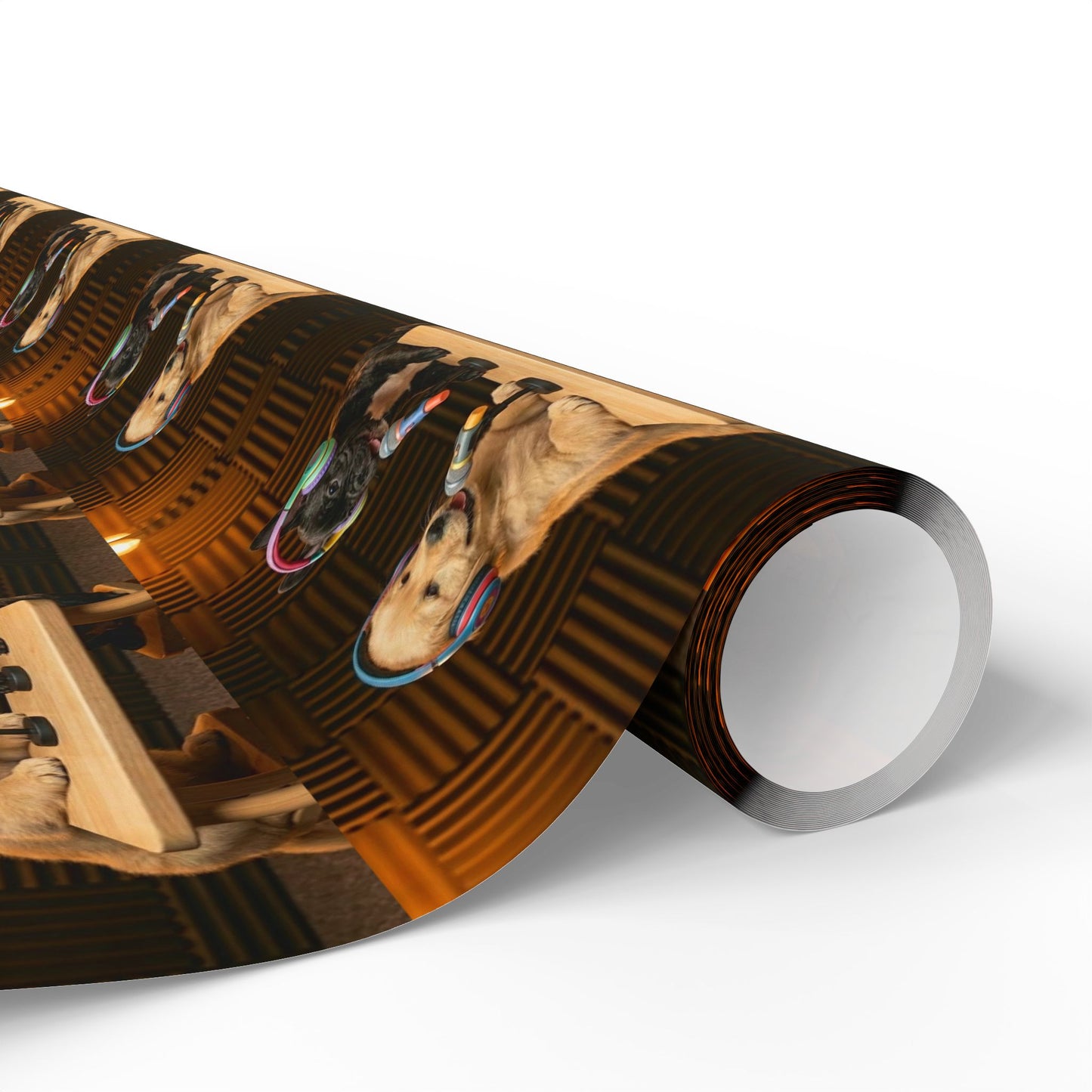 Baby Goldie & Frenchie Classic Studio Wrapping Paper Roll — Puppies on a Podcast Inspired Gift Wrap