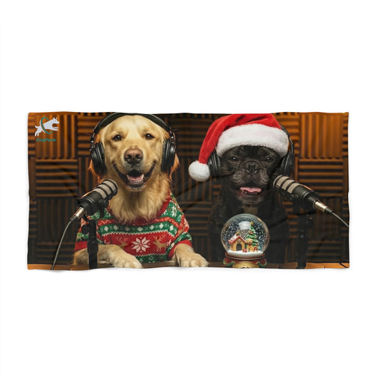 Goldie & Frenchie Christmas Themed Beach Towel