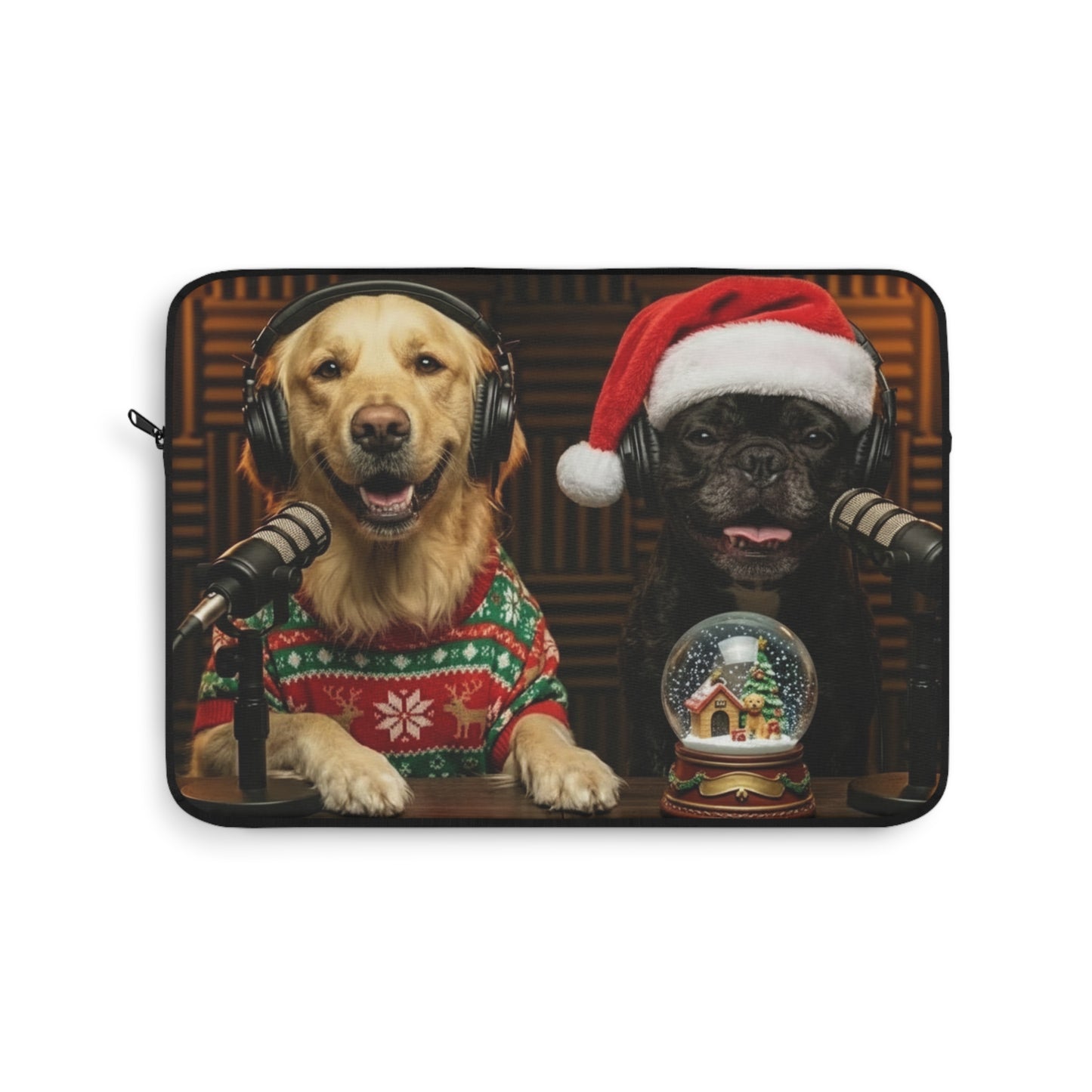 Goldie & Frenchie in Christmas Gear - Laptop Sleeve (12", 13", 15")