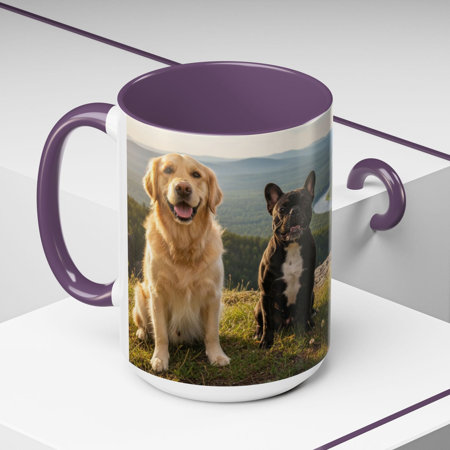 Goldie & Frenchie Take the Day Off Accent Coffee Mug – Out on a Hike (11/15oz)