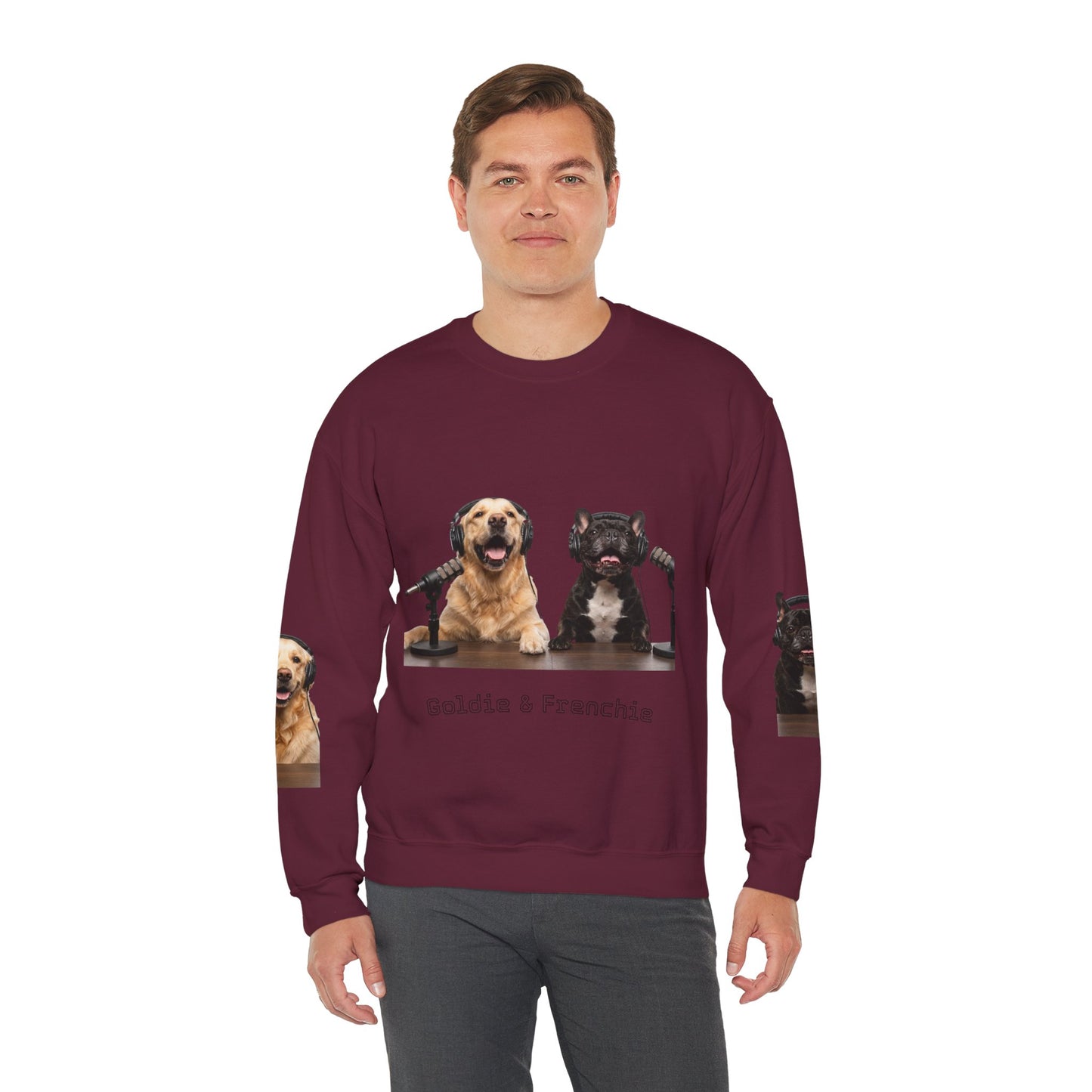 Goldie & Frenchie Smiling Crewneck with G&F sleeves