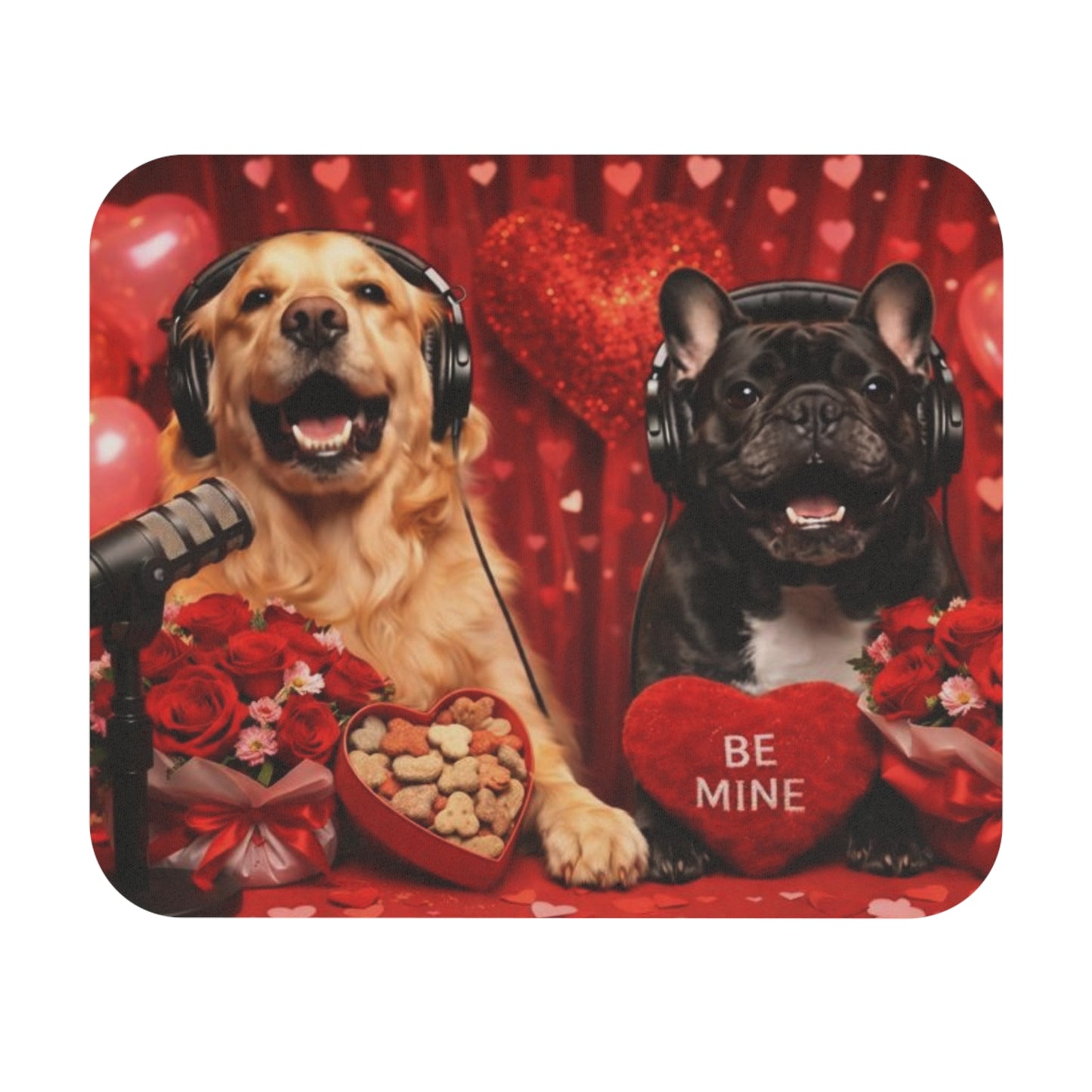 Goldie & Frenchie 'Valentines Day' Mouse Pad - 9x8 inches