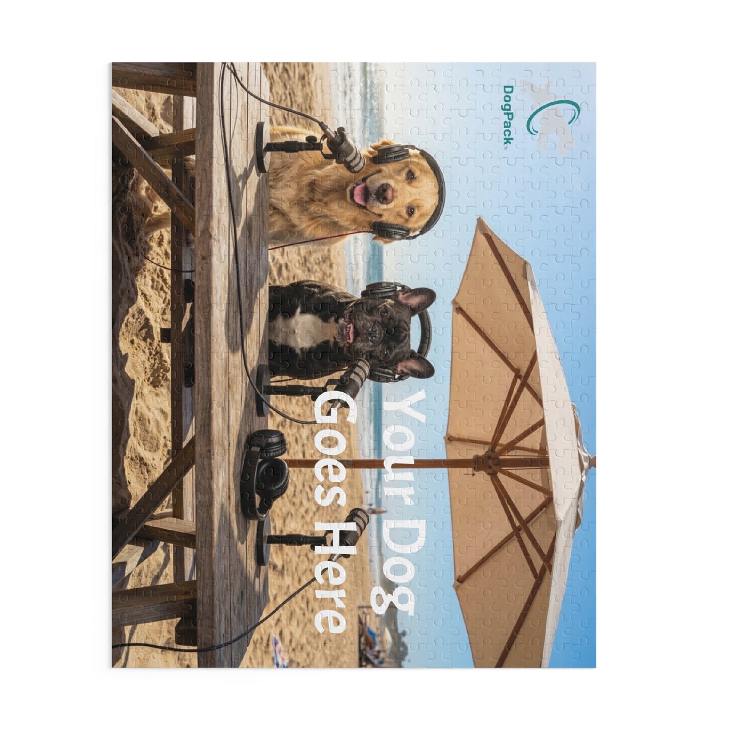 Goldie & Frenchie Custom Puzzle - Send in your pic, on the beach! - 120/252/500-Piece Jigsaw